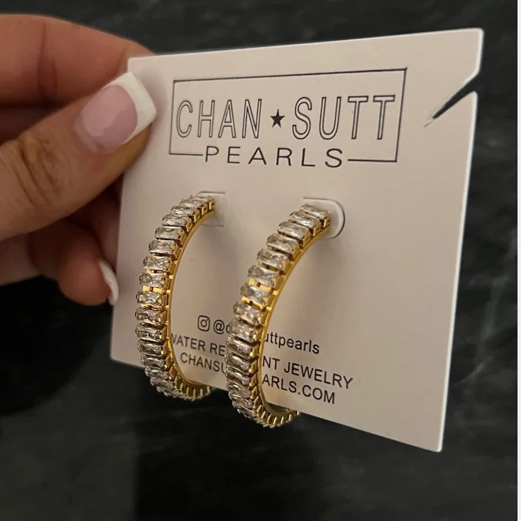 LARGE DIAMOND HOOPS - Southern Divas Boutique