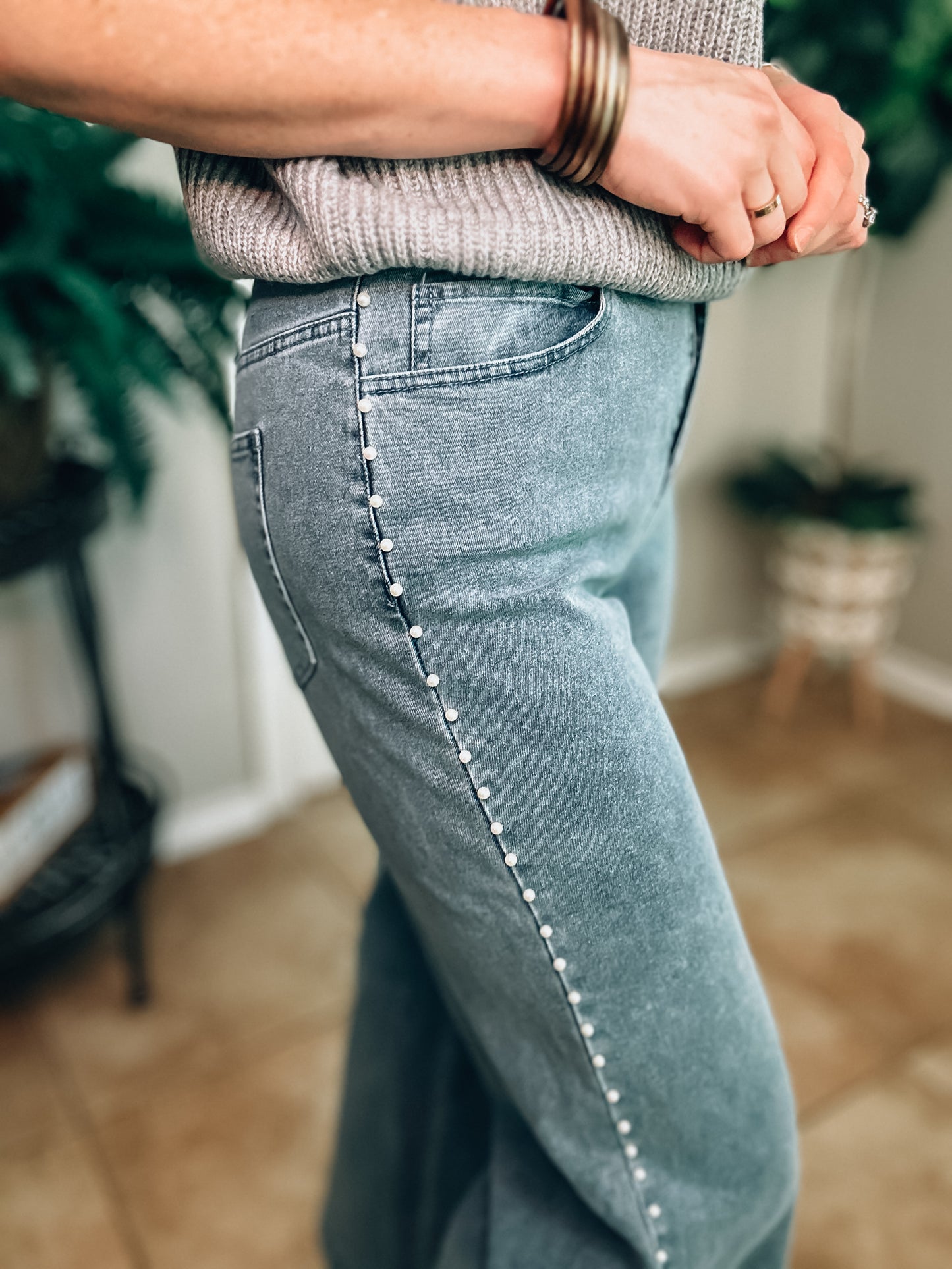 Social Status Pearl Jeans - Southern Divas Boutique