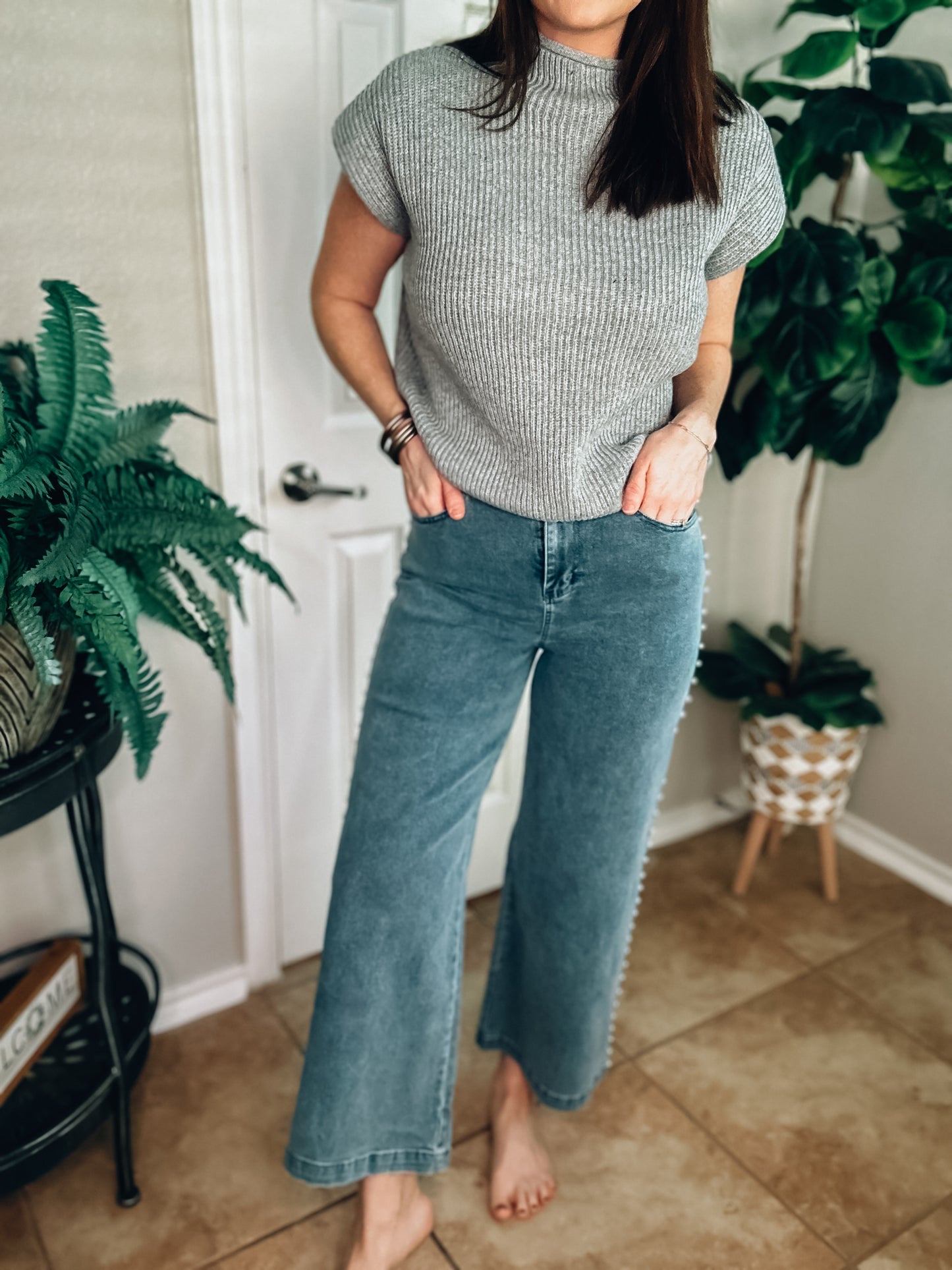 Social Status Pearl Jeans - Southern Divas Boutique