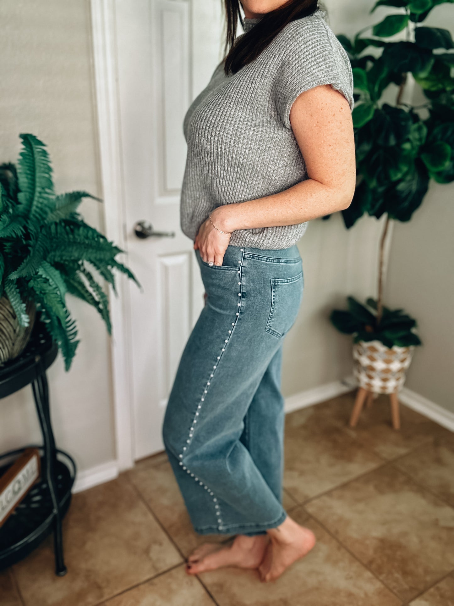 Social Status Pearl Jeans - Southern Divas Boutique