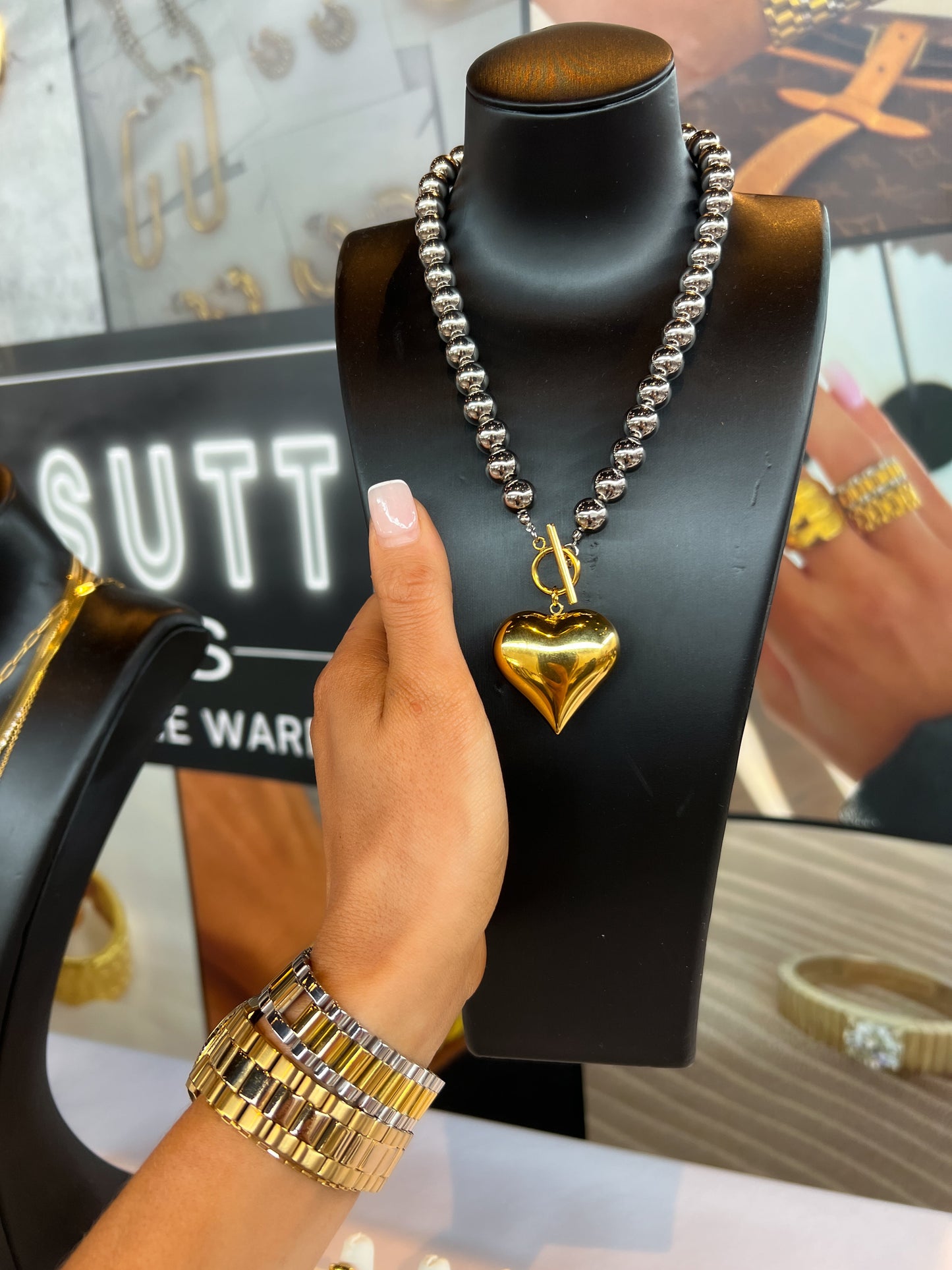 GLAM HEART NECKLACE - Southern Divas Boutique