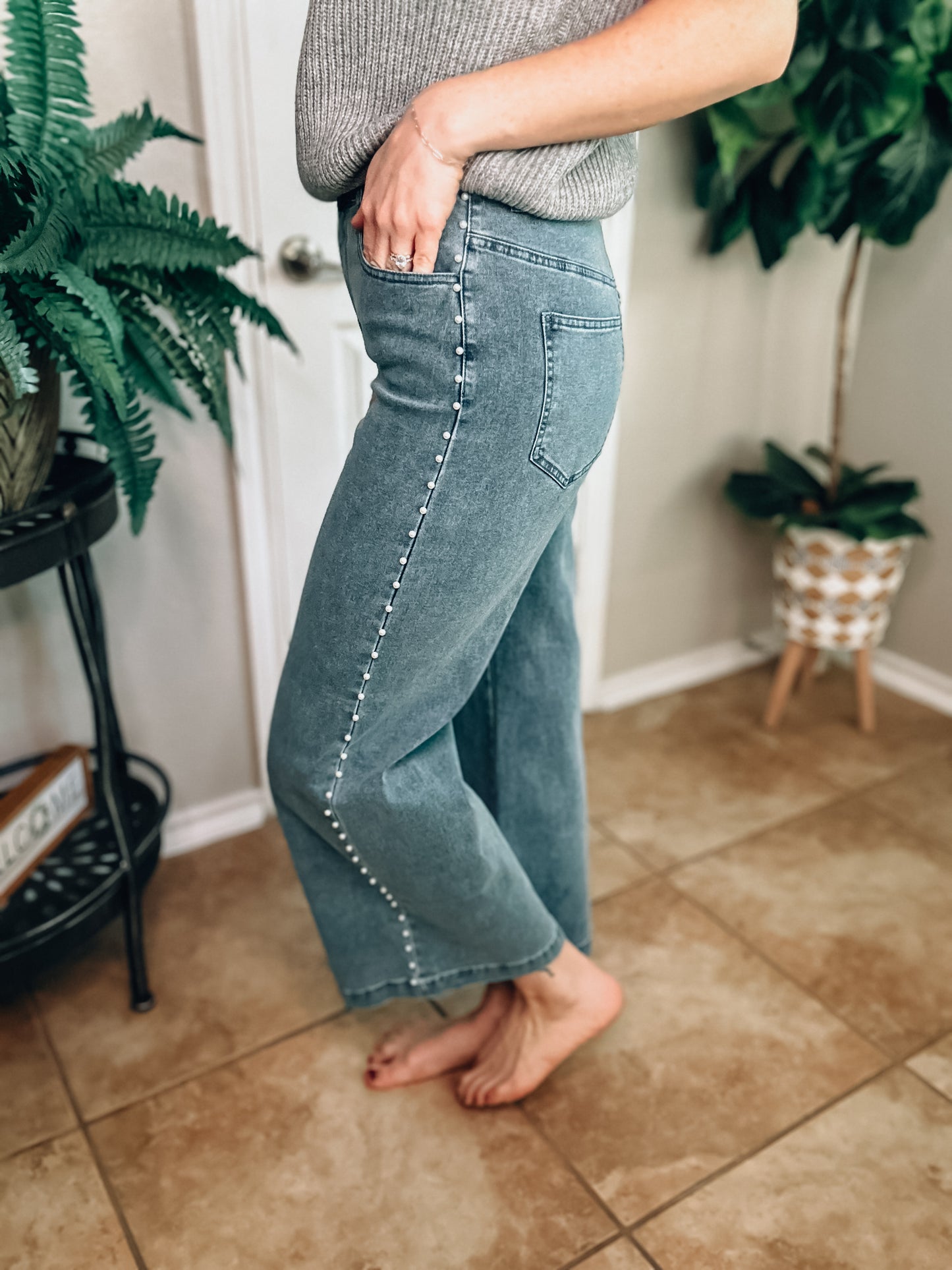 Social Status Pearl Jeans - Southern Divas Boutique