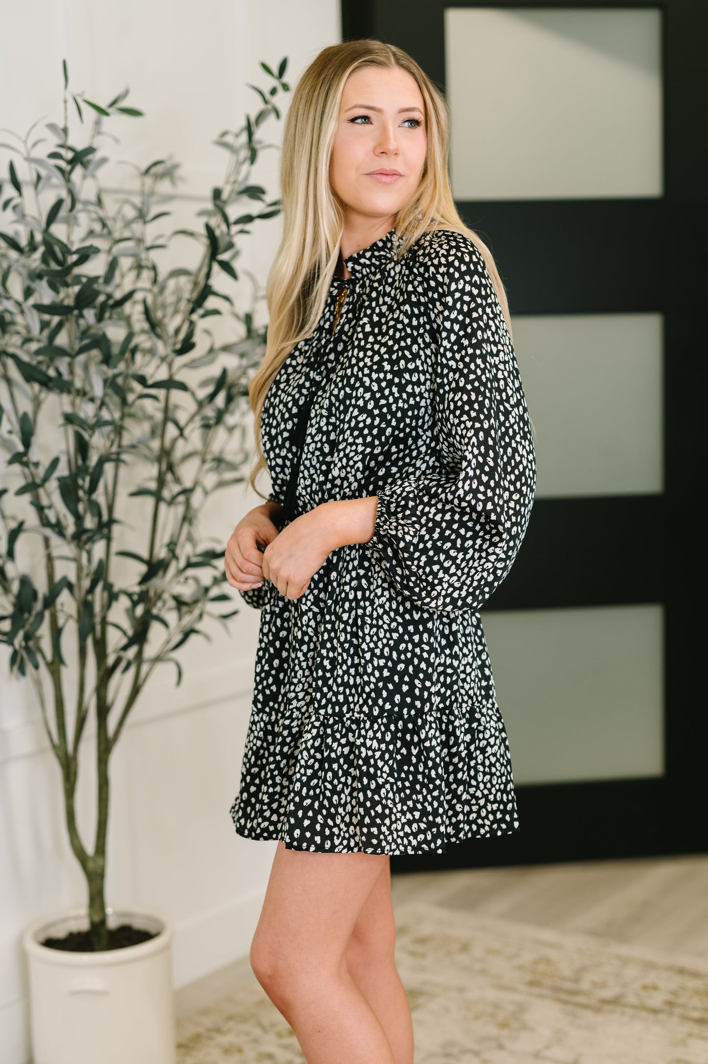 A Cheeky Little Time Tiered Dress in Black - Southern Divas Boutique