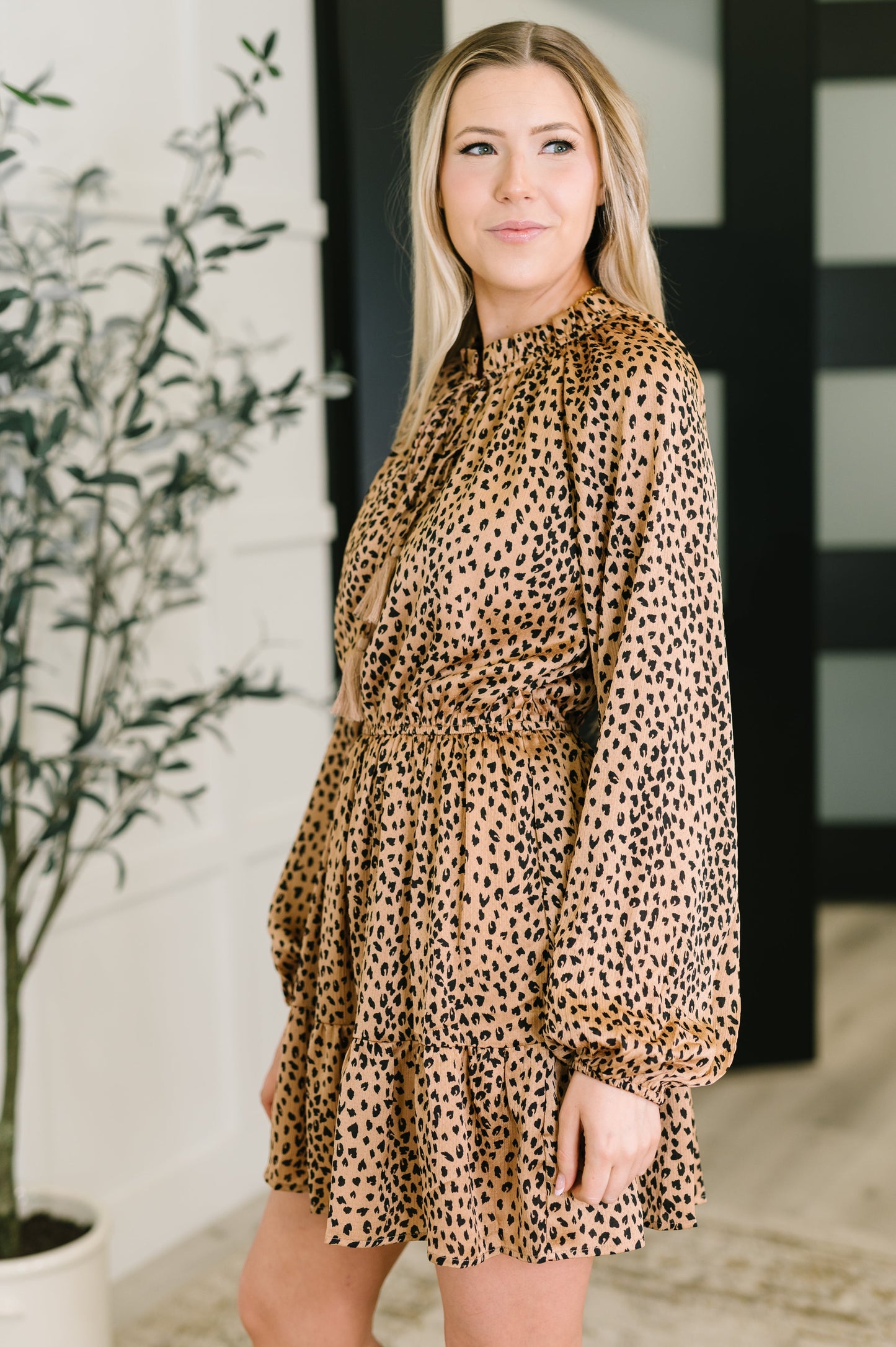 A Cheeky Little Time Tiered Dress in Pecan Brown - Southern Divas Boutique