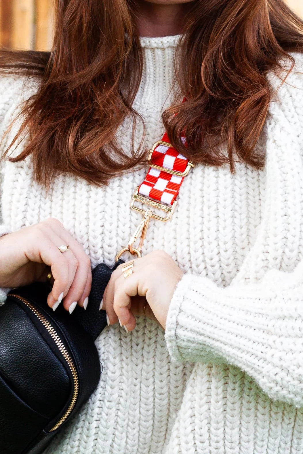 Lizzie Checkered Adjustable Bag Strap - Southern Divas Boutique