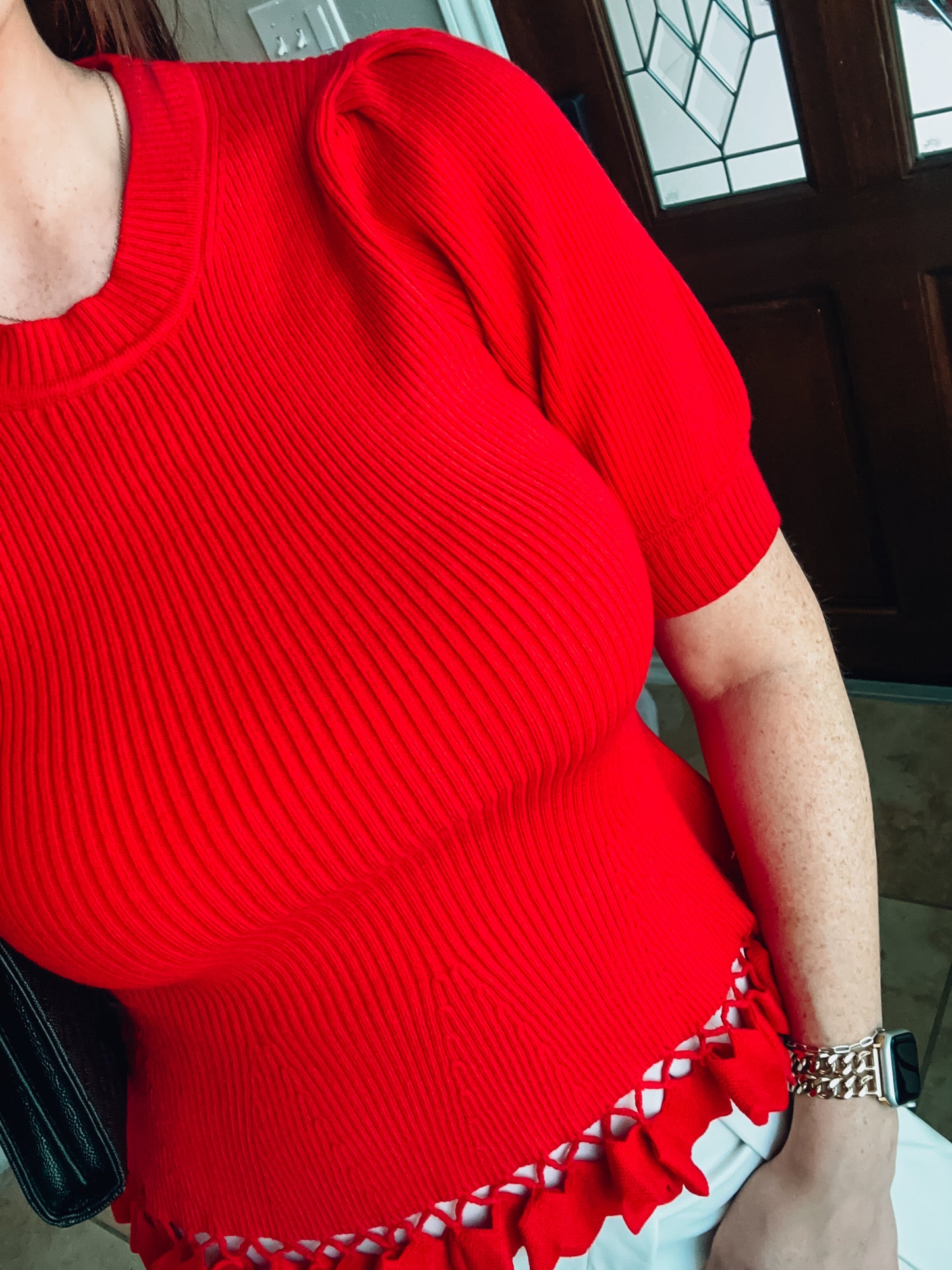 Pulling Heartstrings Sweater - Red - Southern Divas Boutique