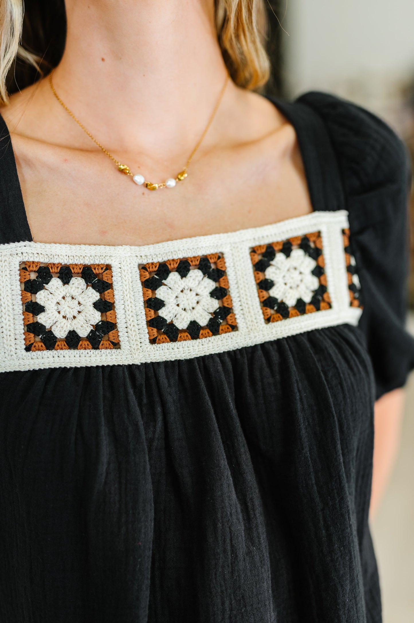 Craft Night Crochet Detail Top - Southern Divas Boutique