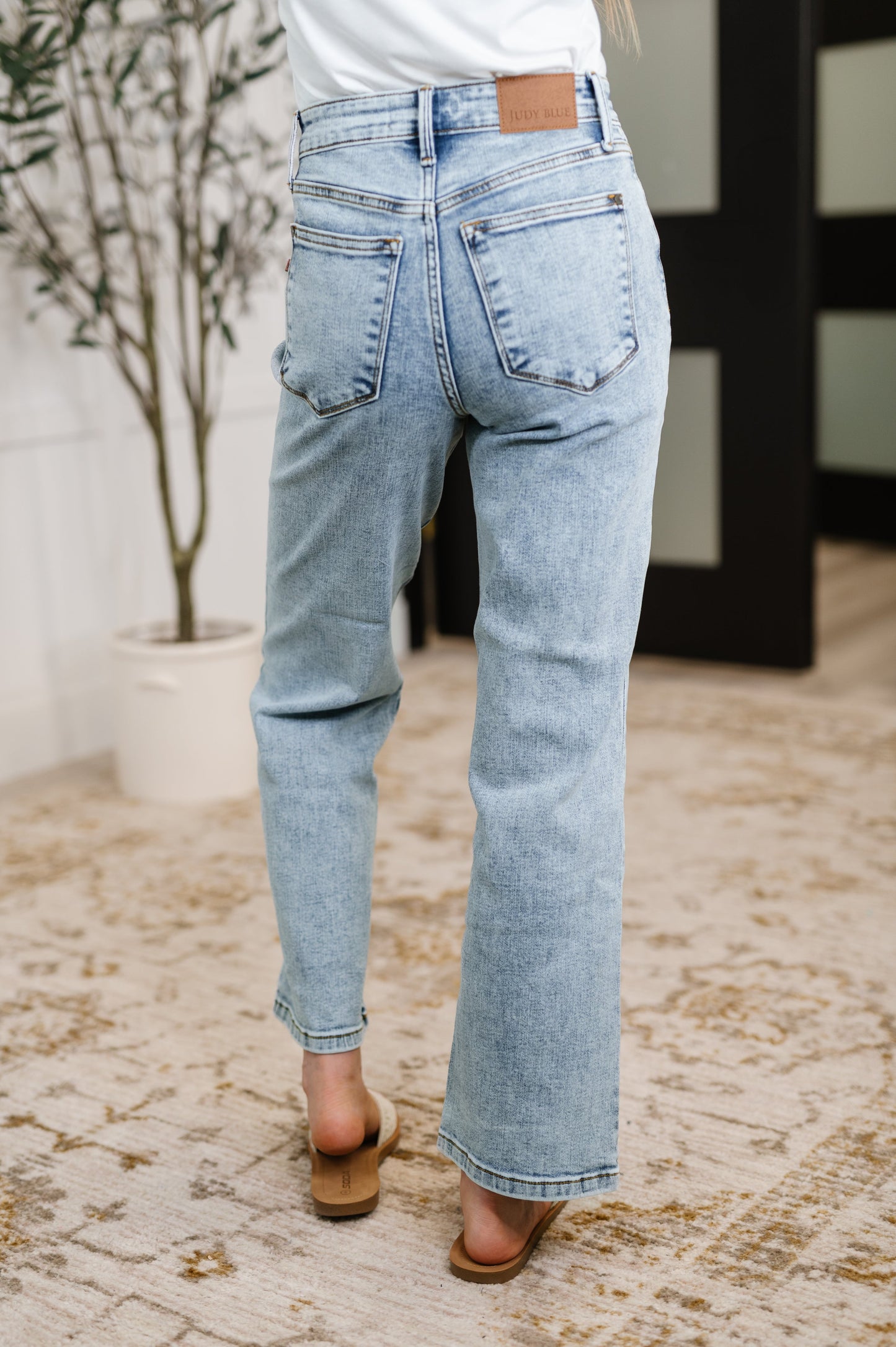 Debbie High Rise Stone Wash Straight Fit Jeans - Southern Divas Boutique