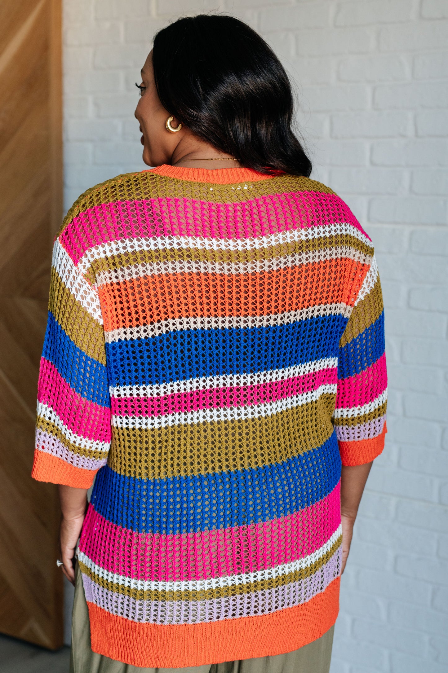 Deep Thoughts Striped Loose Knit Top - Southern Divas Boutique