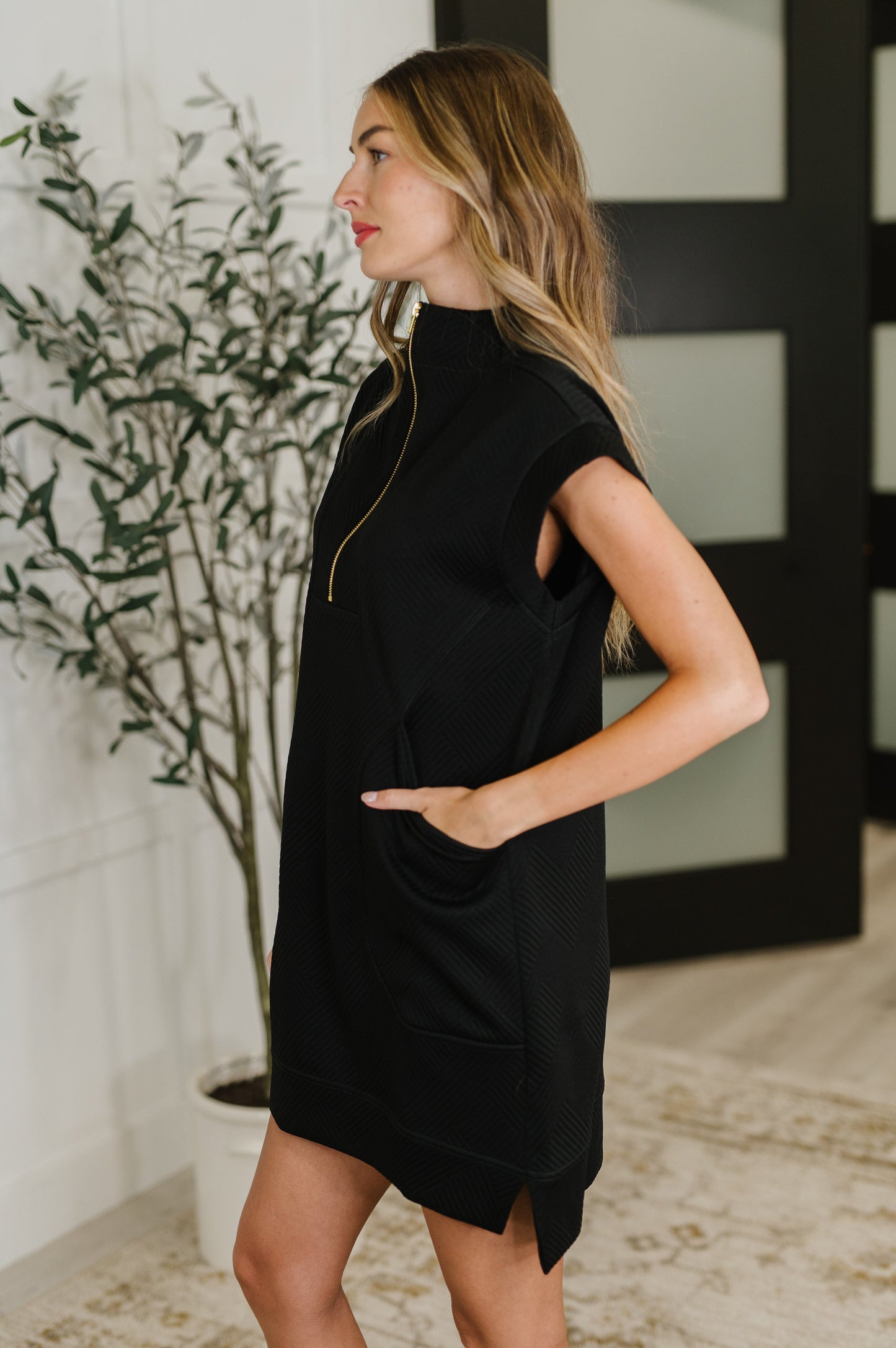 Easy Hustle High Neck Dress in Black - Southern Divas Boutique