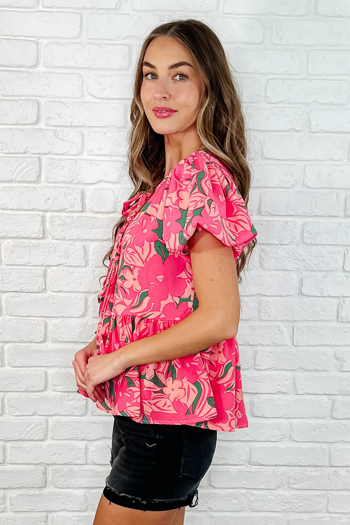 Floral Fling Puff Sleeve Blouse - Southern Divas Boutique