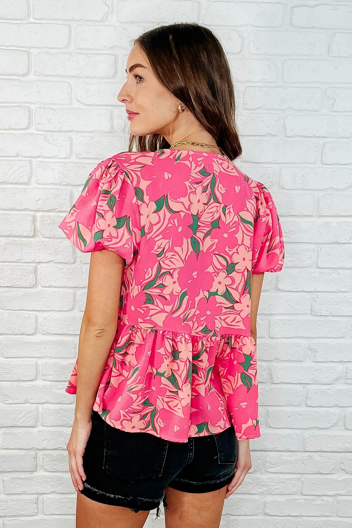 Floral Fling Puff Sleeve Blouse - Southern Divas Boutique