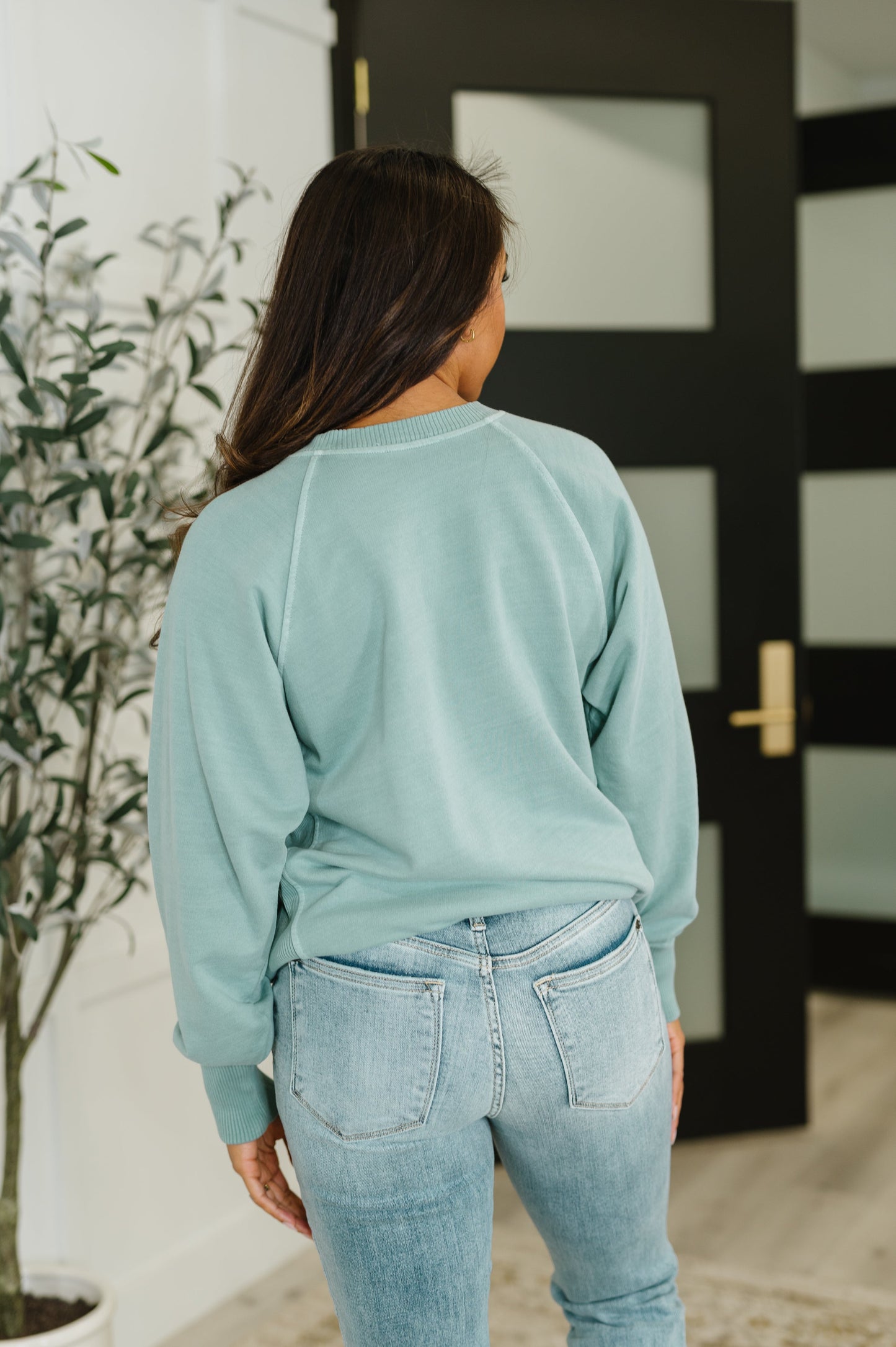 For the Experience Relaxed Pullover in Ash Blue - Southern Divas Boutique
