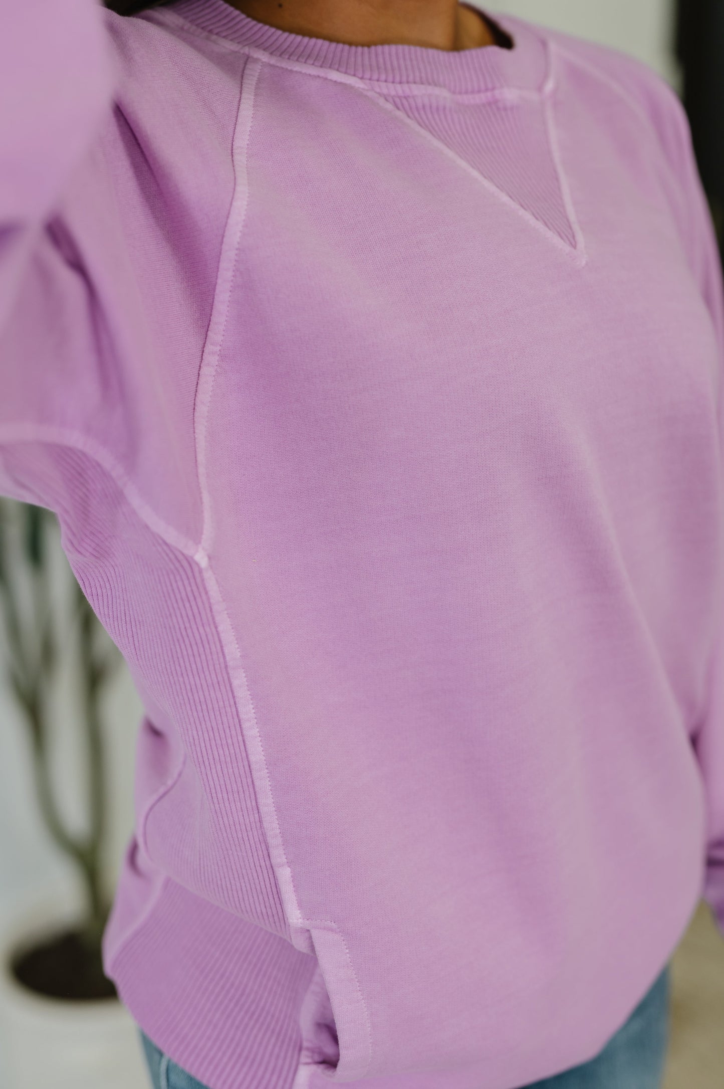 For the Experience Relaxed Pullover in Lavender - Southern Divas Boutique