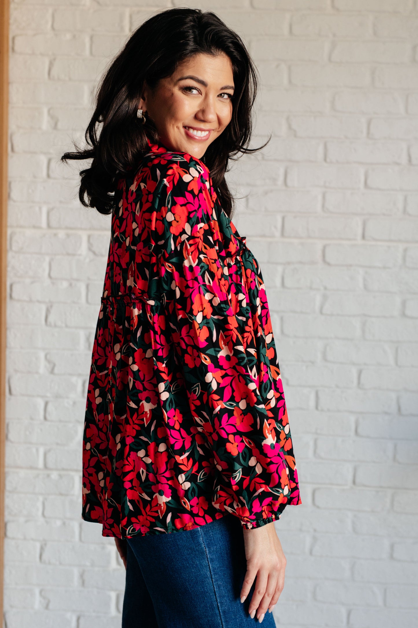 Francophile Ruffle Detail Button Up - Southern Divas Boutique