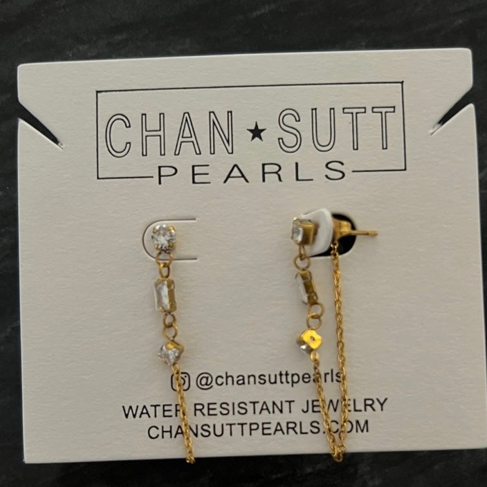 DIAMOND LOOP CHAIN EARRINGS - Southern Divas Boutique