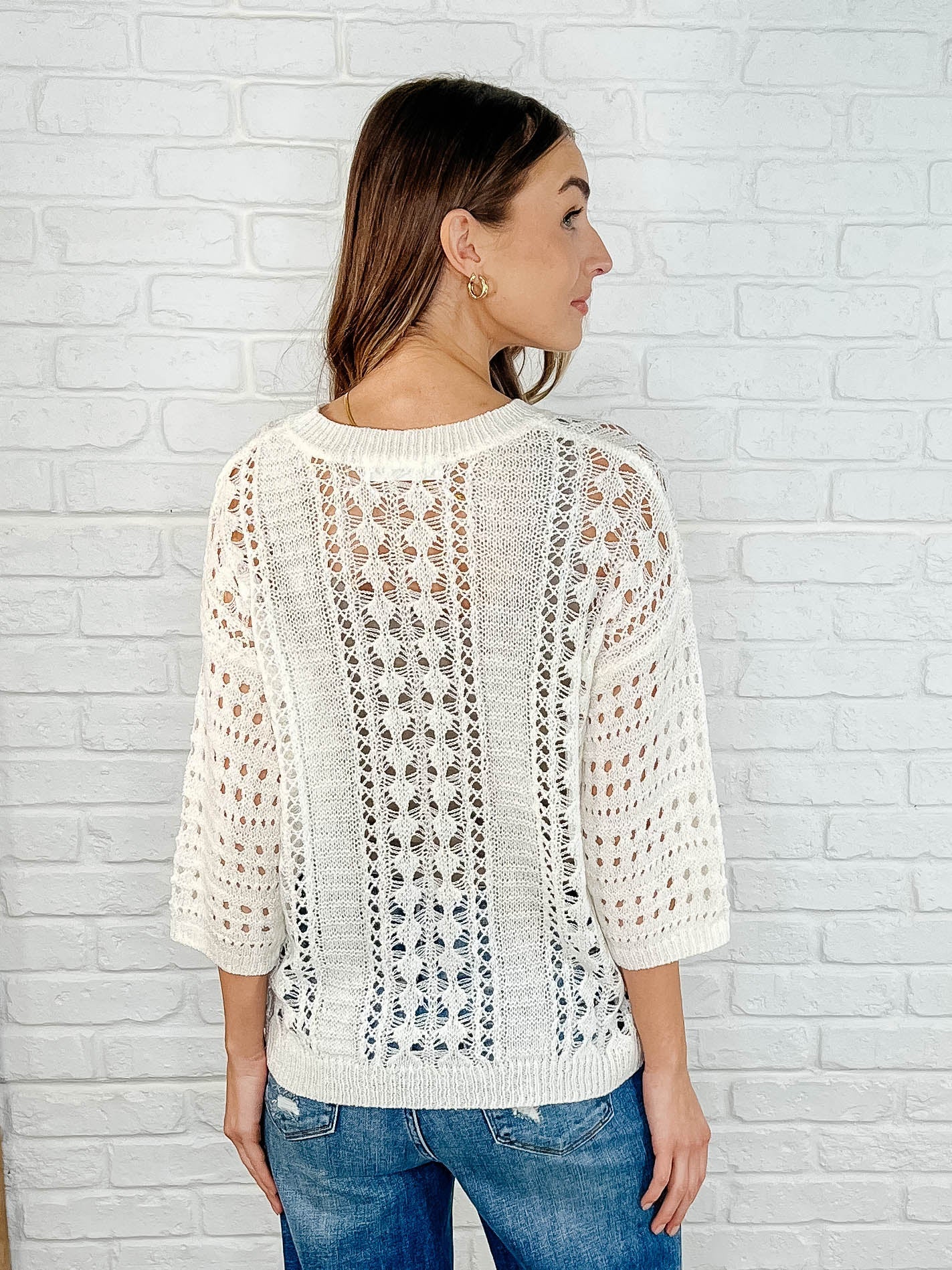 Hallow Laugh Open Knit Top - Southern Divas Boutique