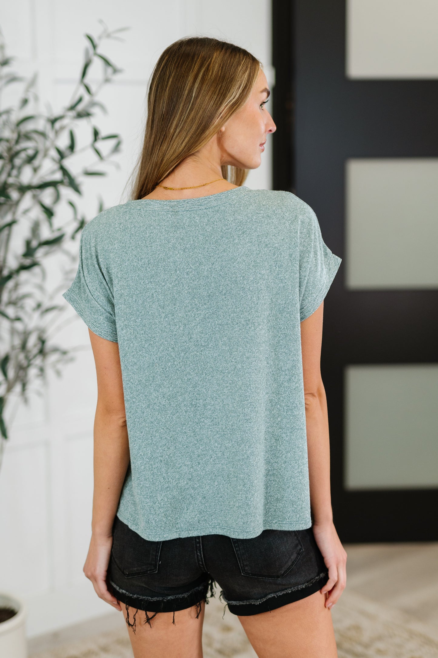 Heathered Harmony Basic Tee in Ash Jade - Southern Divas Boutique