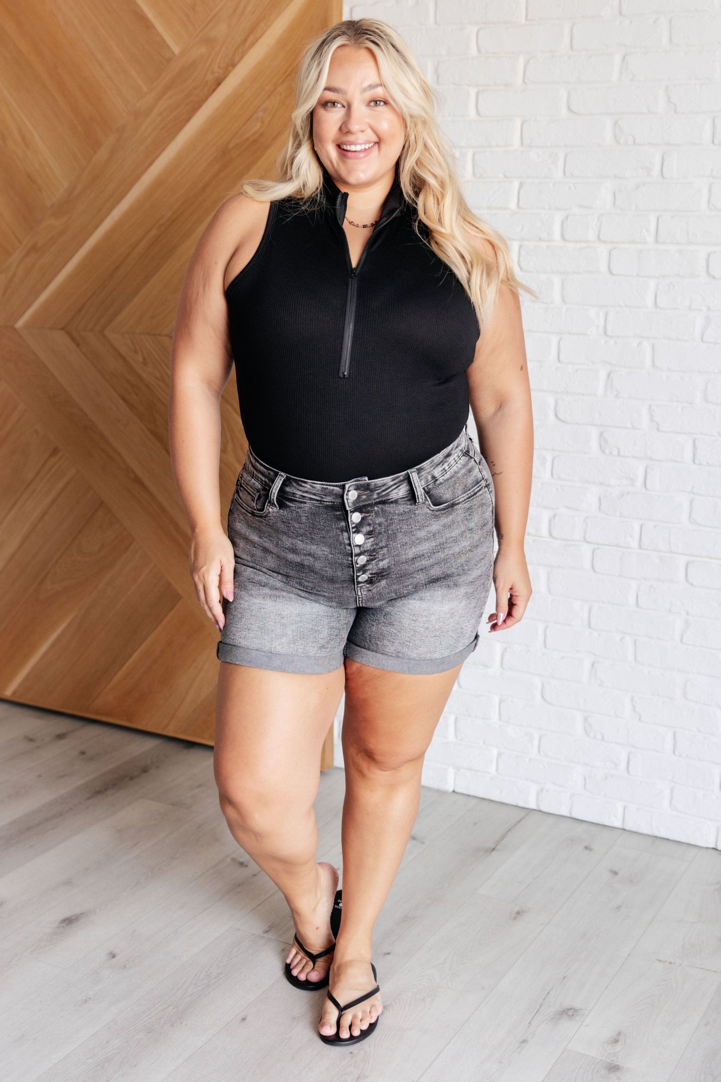 Higher and Higher Ribbed Zip Up Bodysuit - Southern Divas Boutique