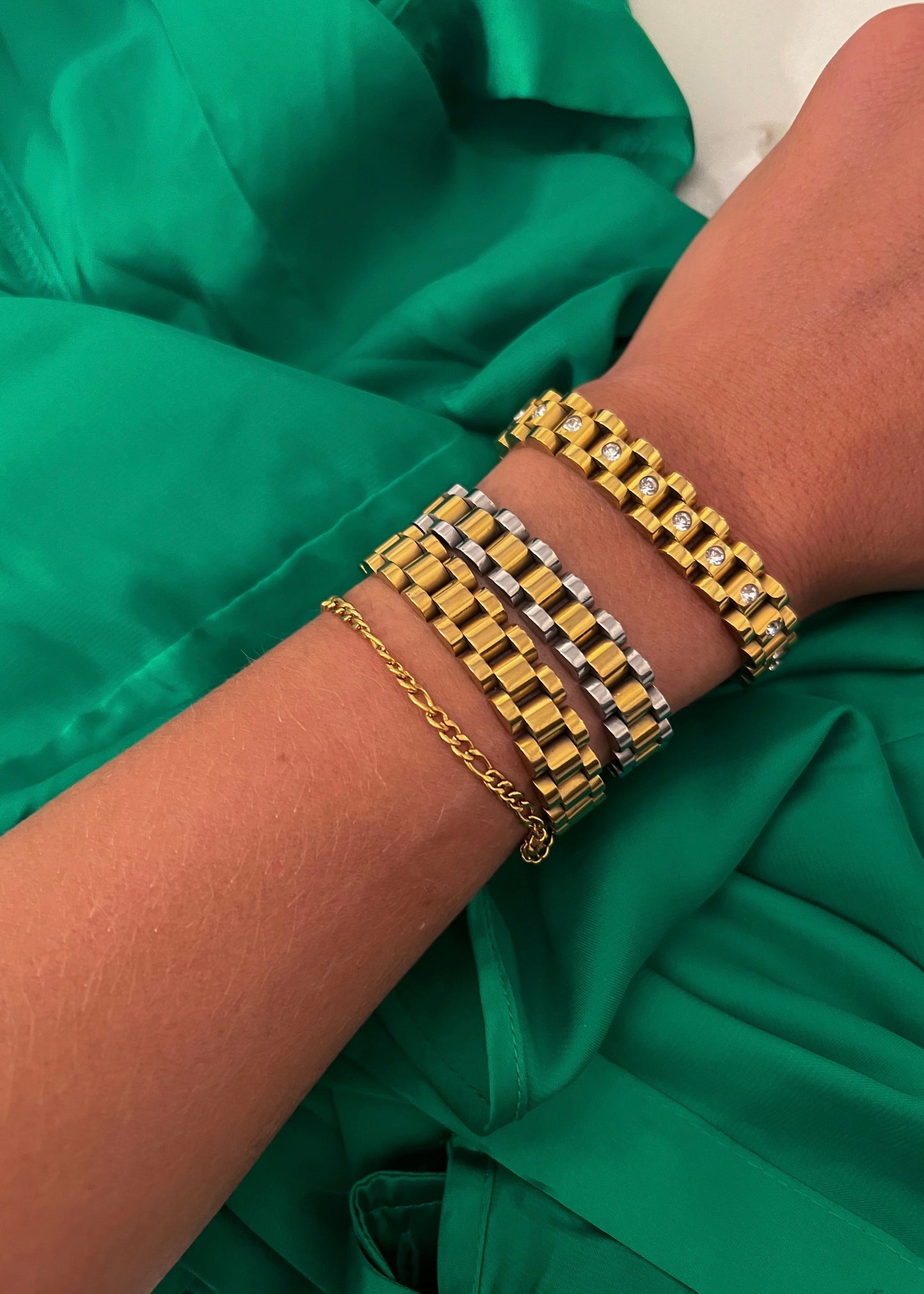 TWO TONED WATCH BAND BRACELET - Southern Divas Boutique