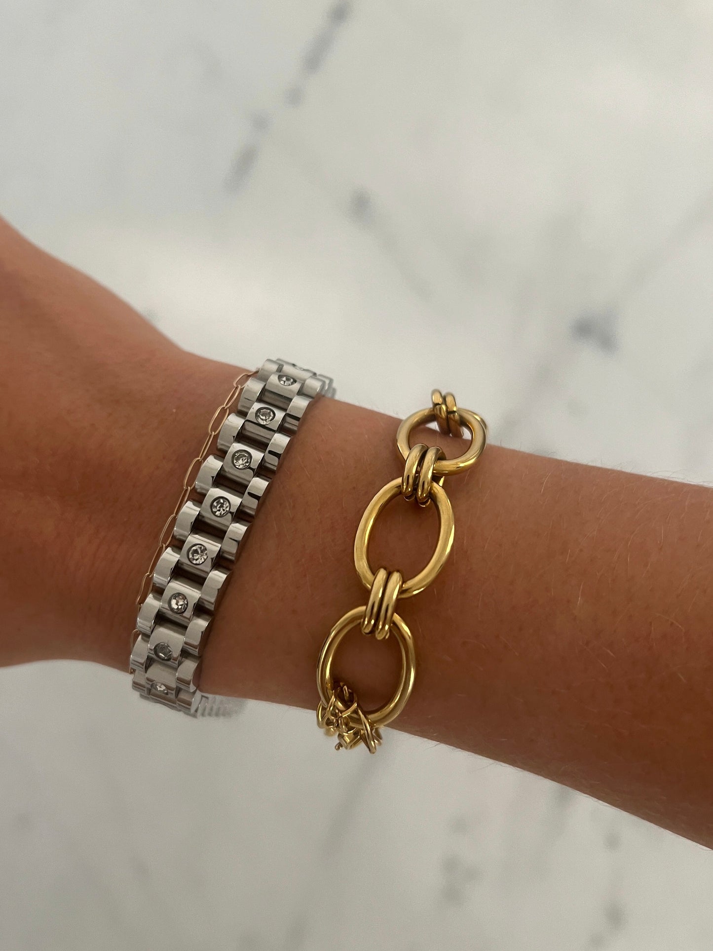 SILVER DIAMOND WATCH BAND BRACELET - Southern Divas Boutique