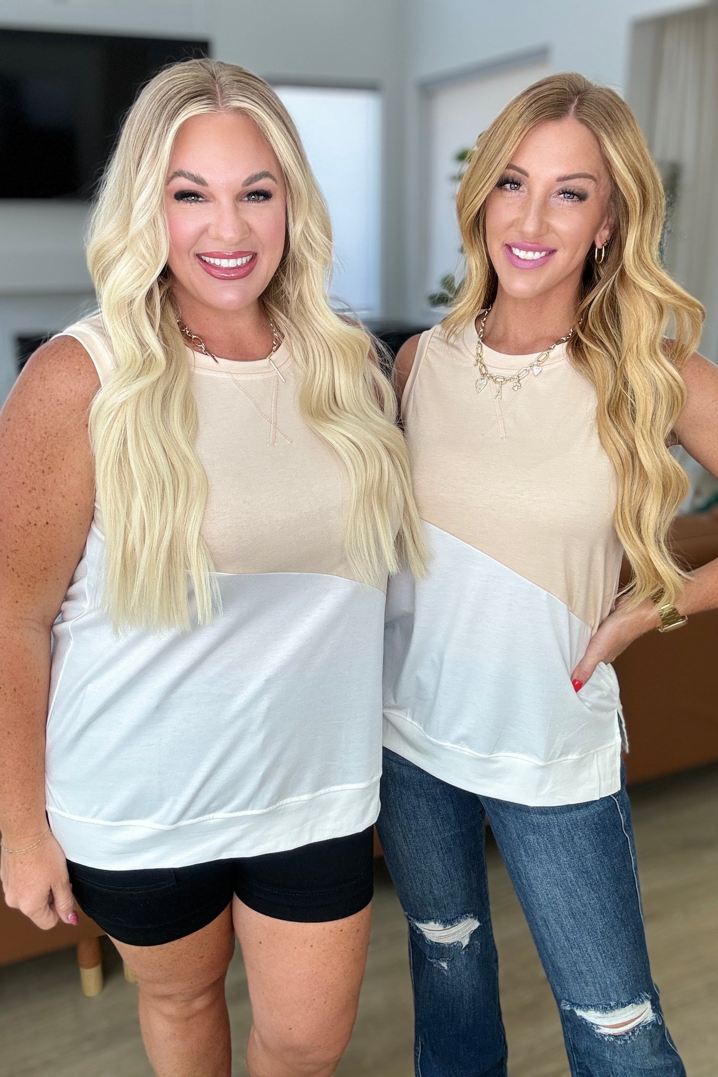 Steady Increase Color Block Sleeveless Top - Southern Divas Boutique