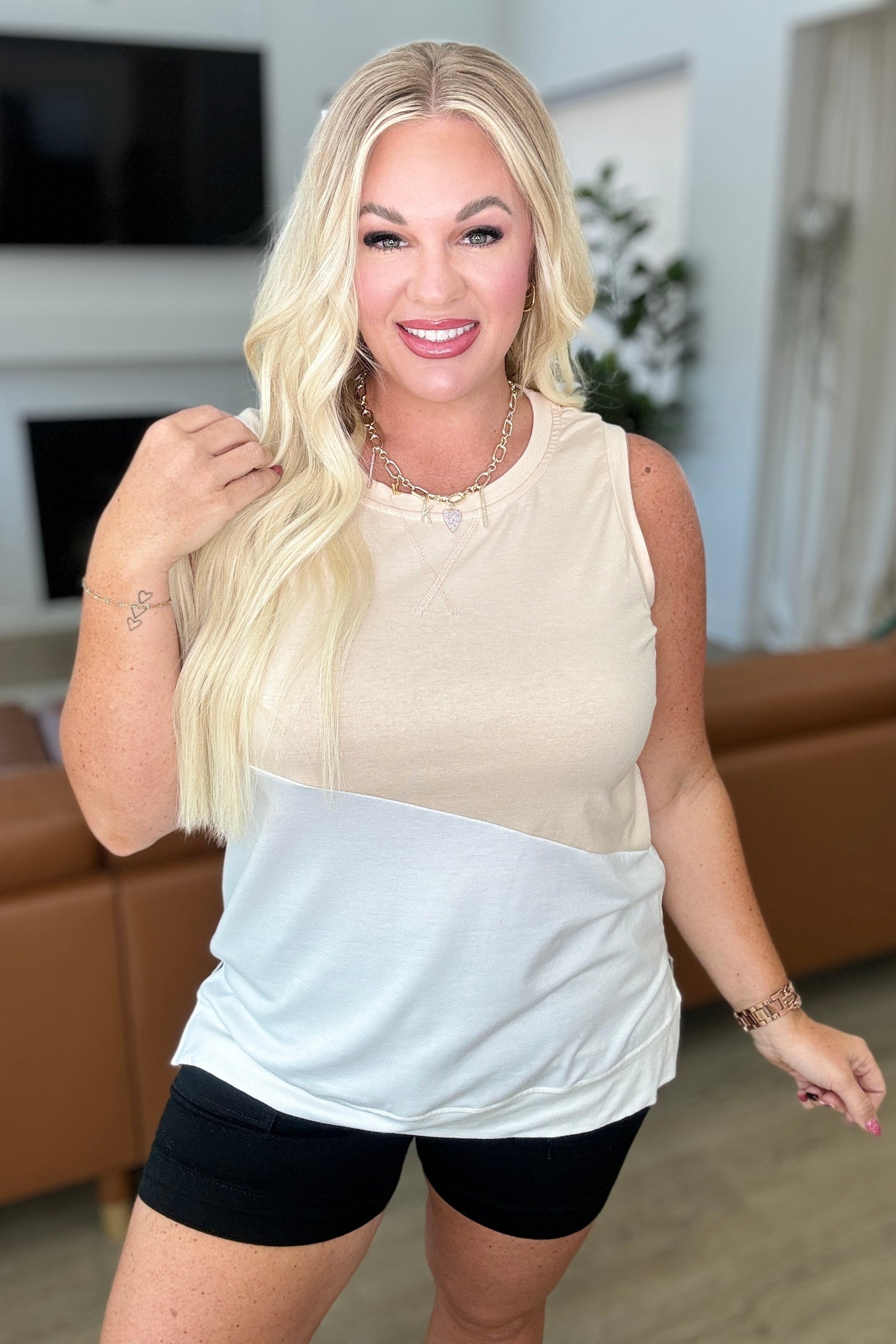 Steady Increase Color Block Sleeveless Top - Southern Divas Boutique
