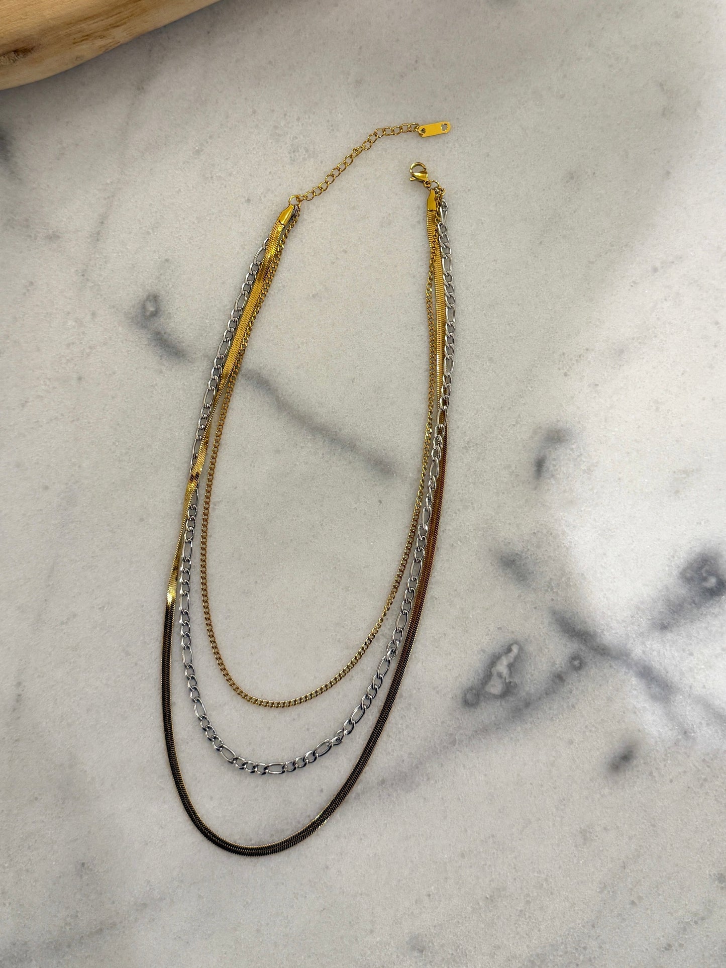 TWO TONED LAYERED NECKLACE - Southern Divas Boutique