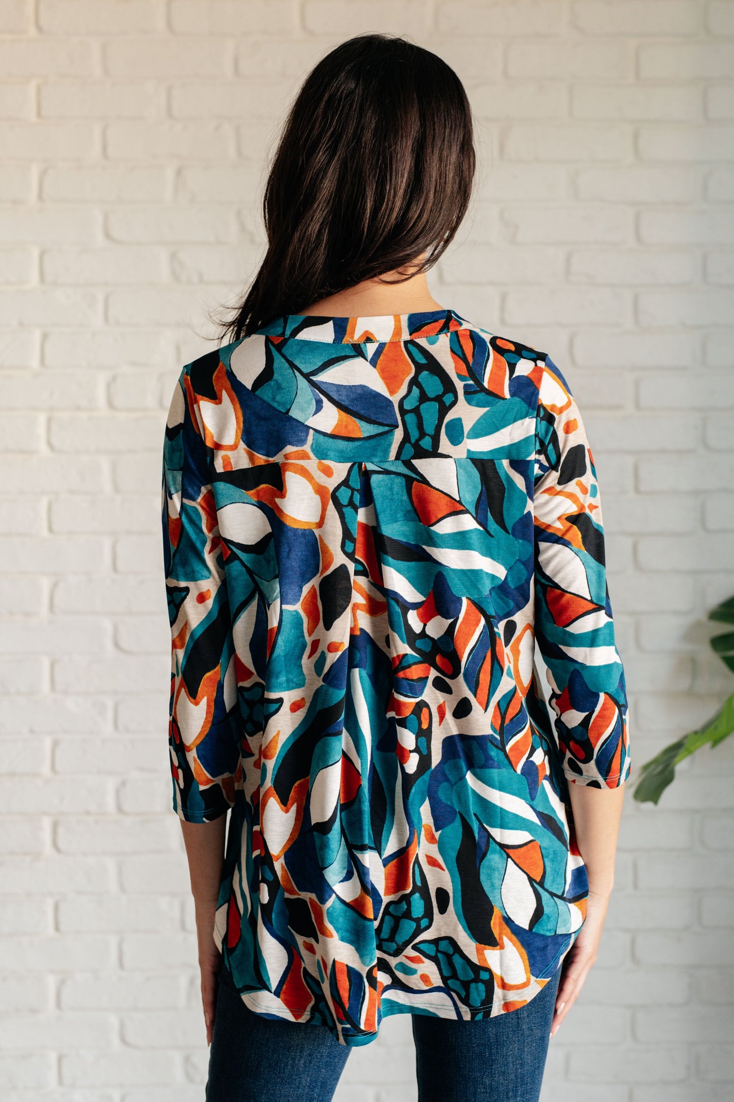 I Think Different Top in Abstract Teal - Southern Divas Boutique