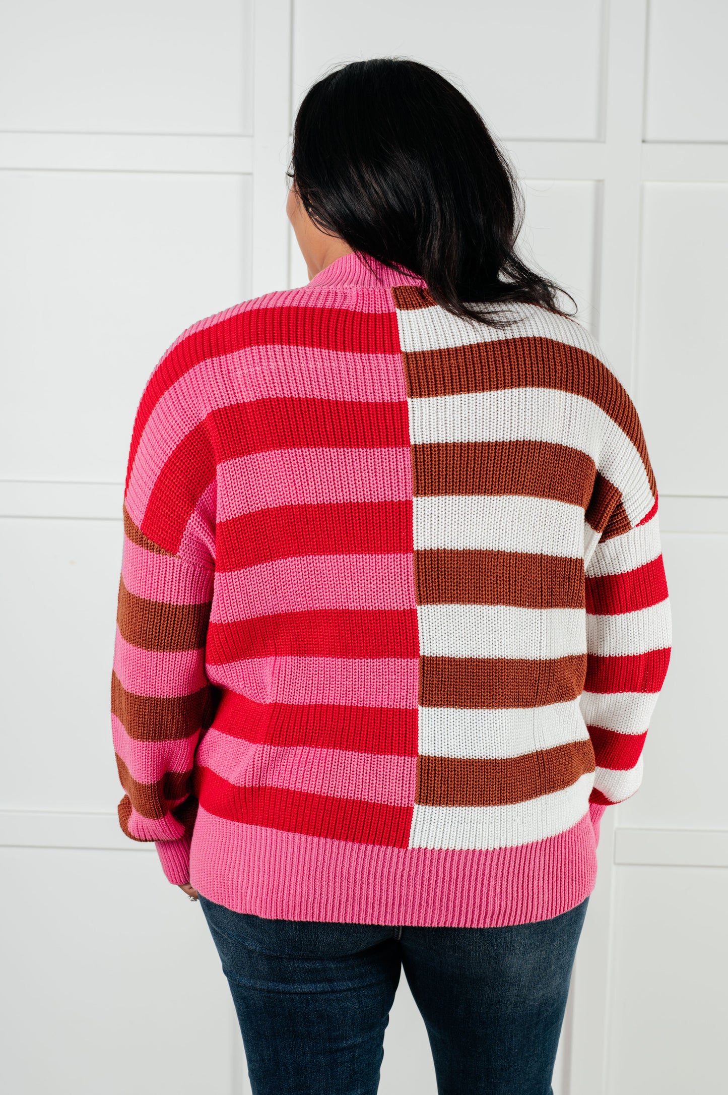 In Your Lane Color Blocked Stripe Sweater - Southern Divas Boutique
