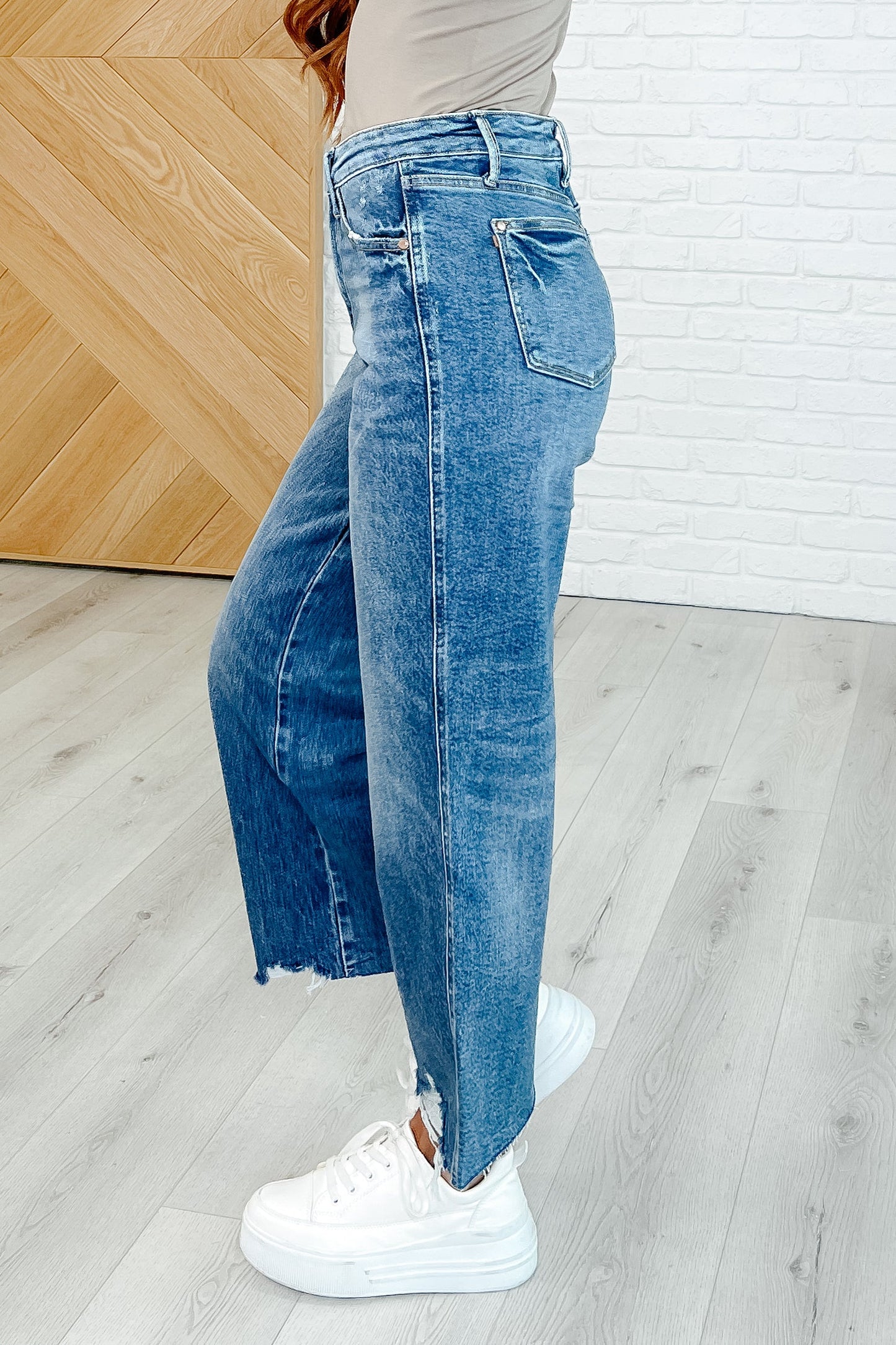 Megan High Rise Rigid Magic Wide Leg Crop Jeans - Southern Divas Boutique