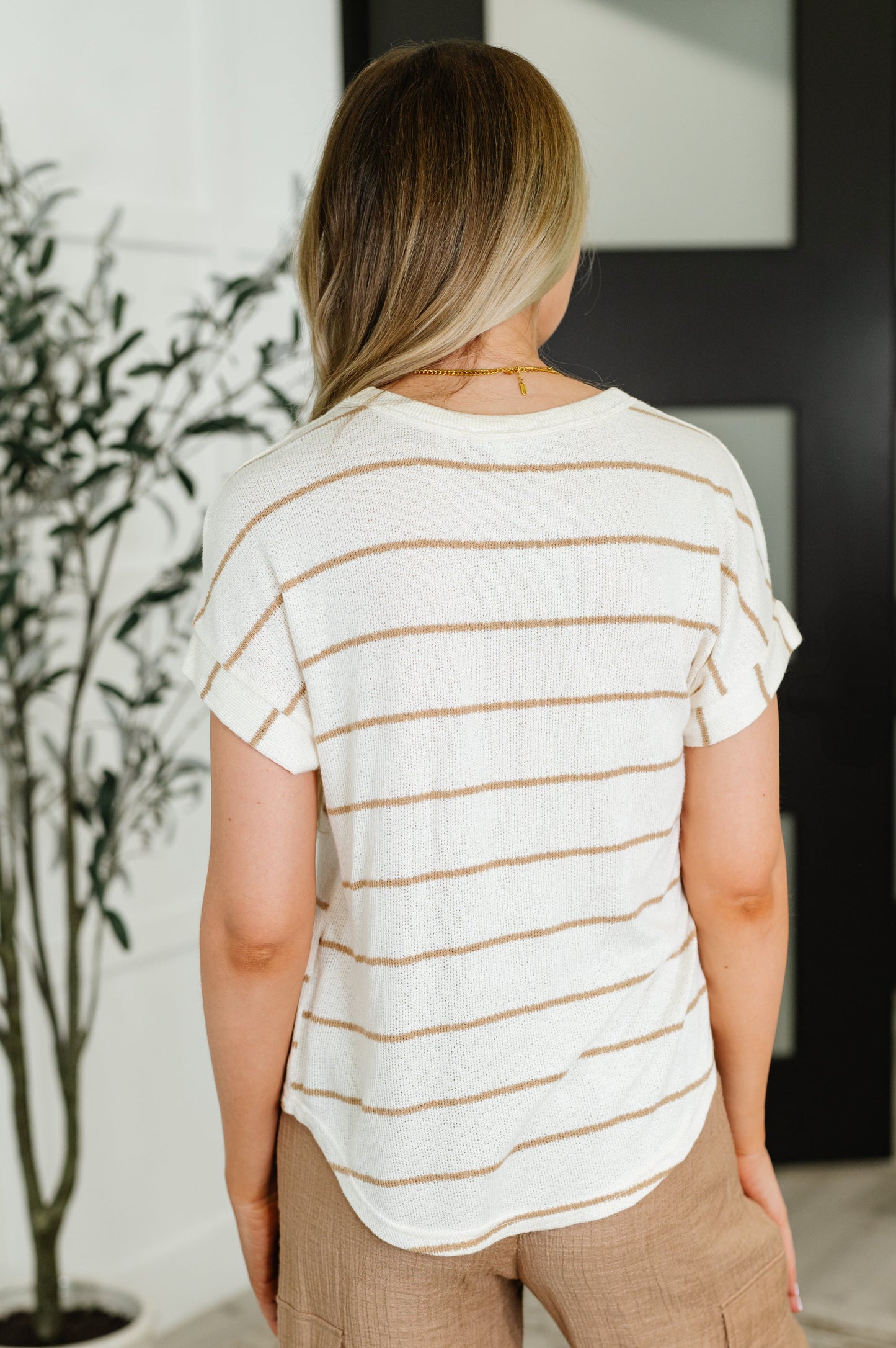 Jump Into It Textured Knit Top in Mocha Stripe - Southern Divas Boutique