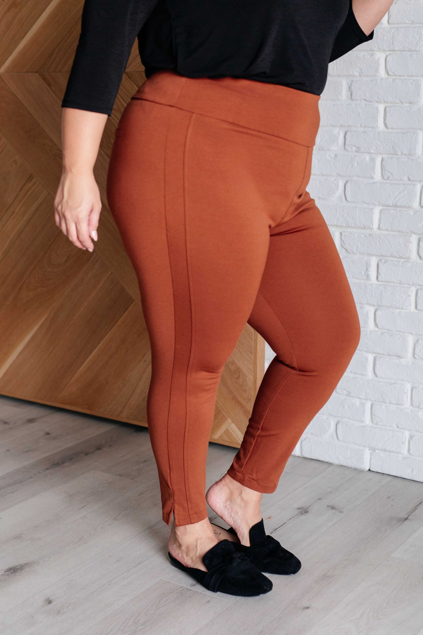 Magic Ankle Crop Skinny Pants in Rust - Southern Divas Boutique