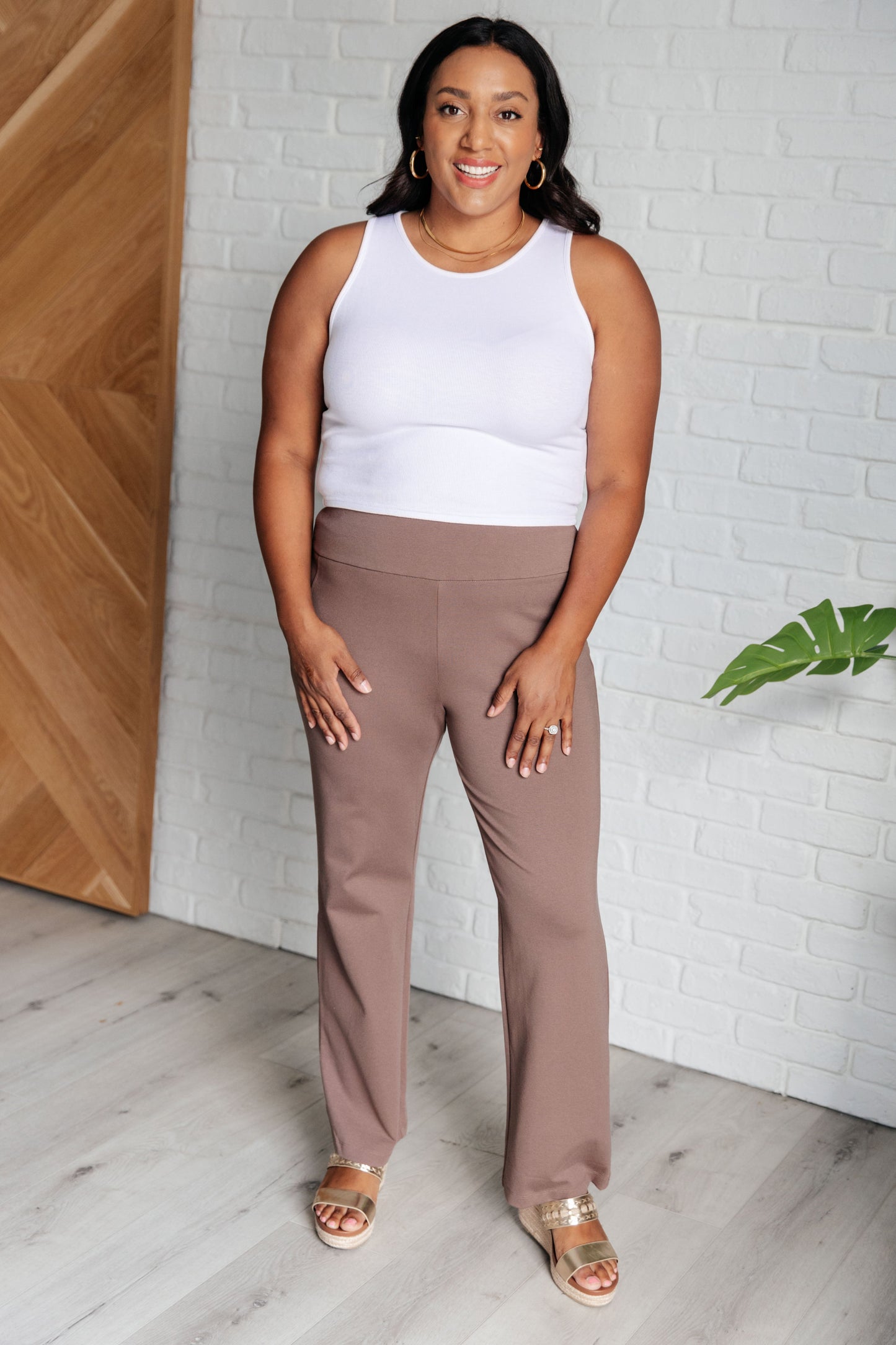 Magic Straight Pants in Dark Mocha - Southern Divas Boutique