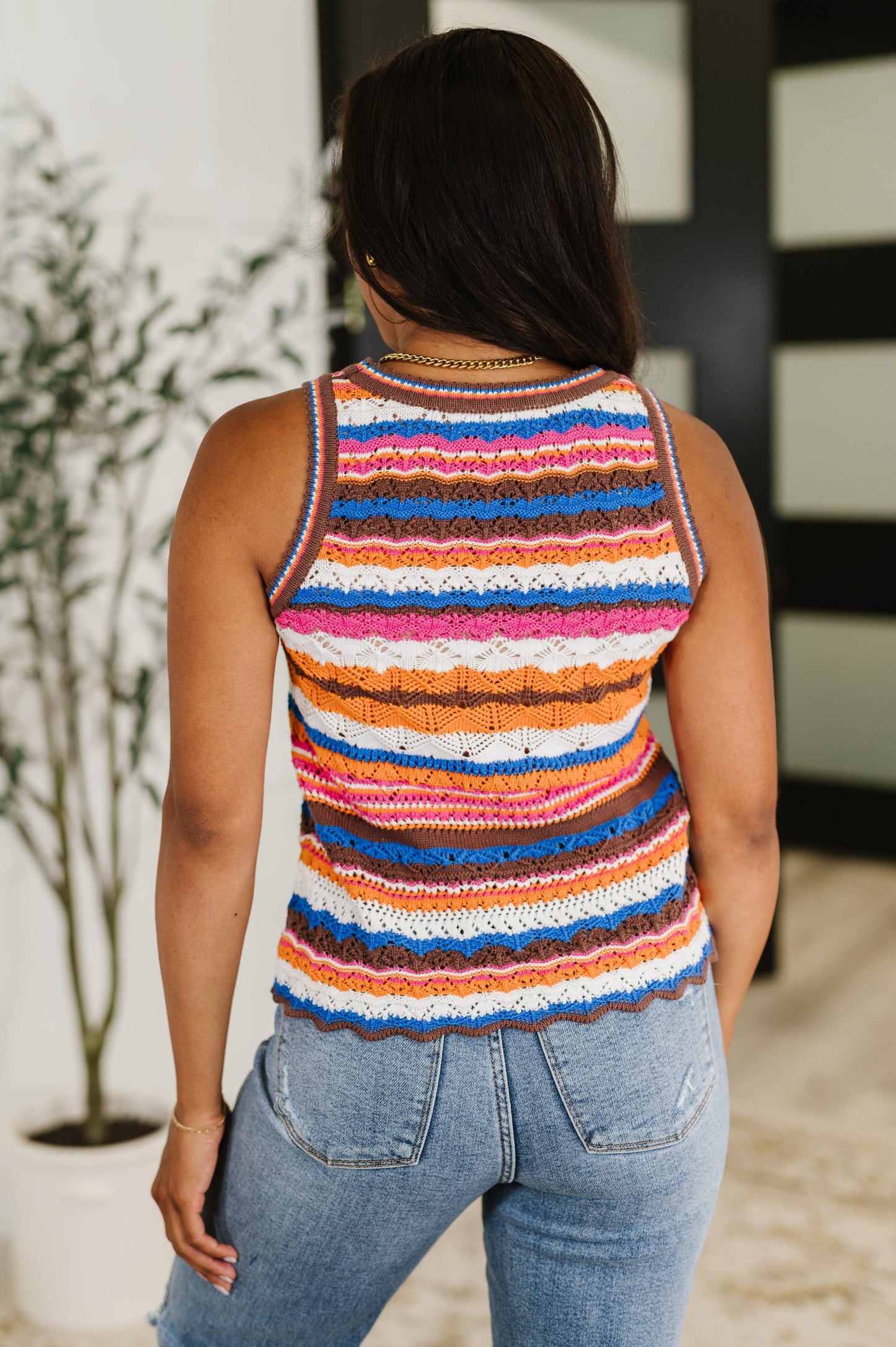 Max Aura Points Striped Knit Tank - Southern Divas Boutique