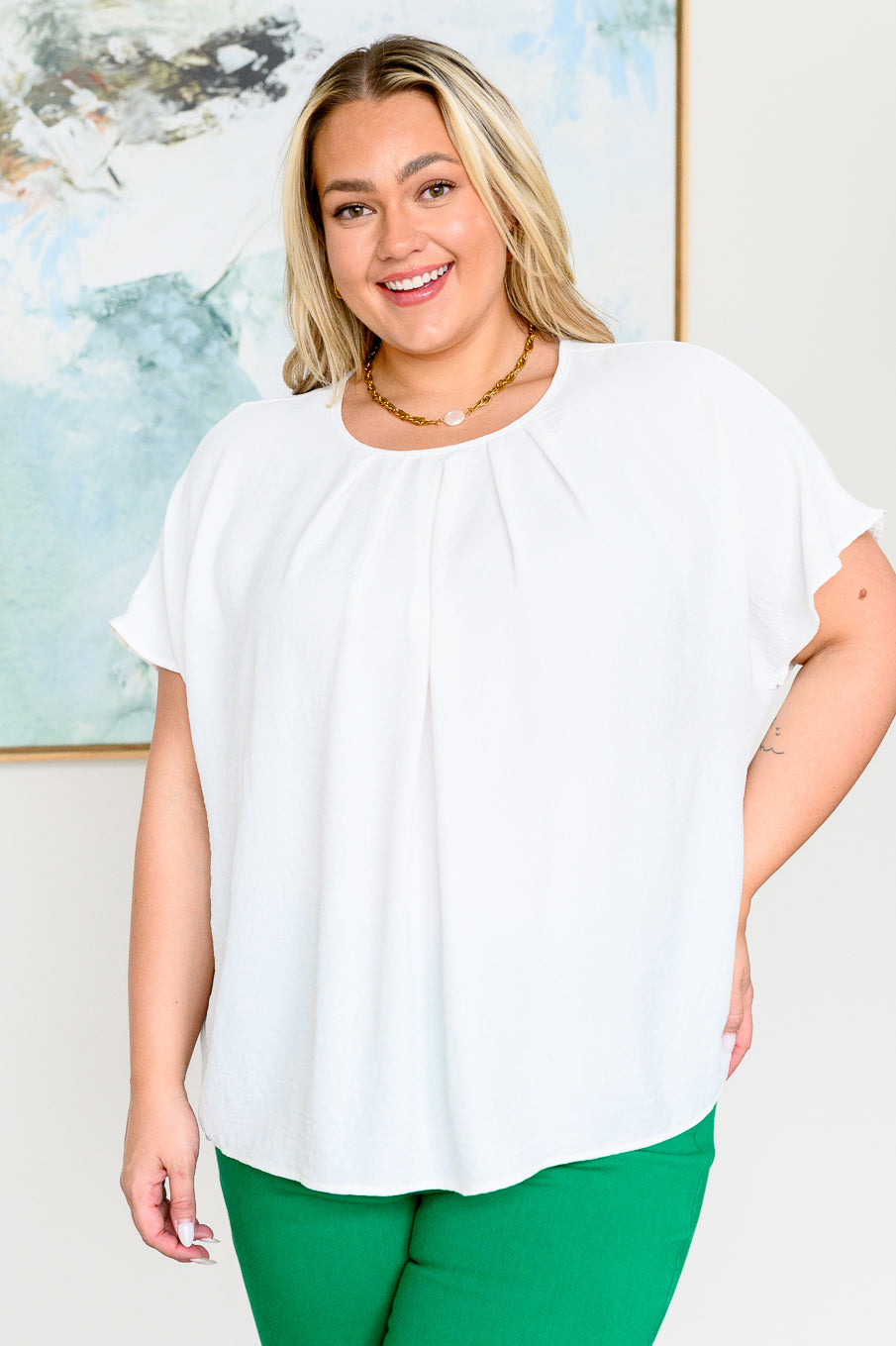 Mild Moments Pleat Detail Top - Southern Divas Boutique