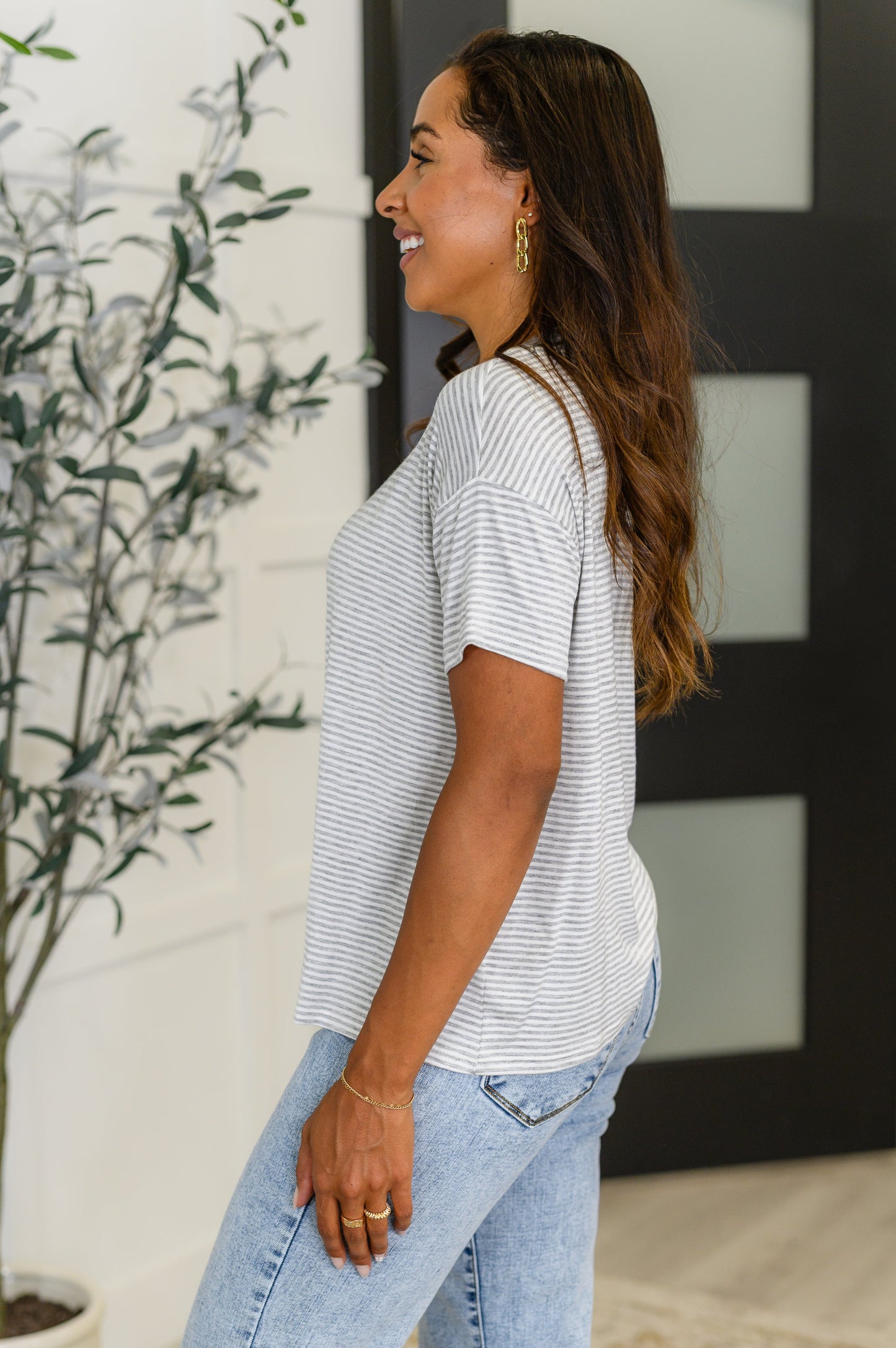 Mood Swingin' Casual Drop Shoulder Tee in Grey - Southern Divas Boutique