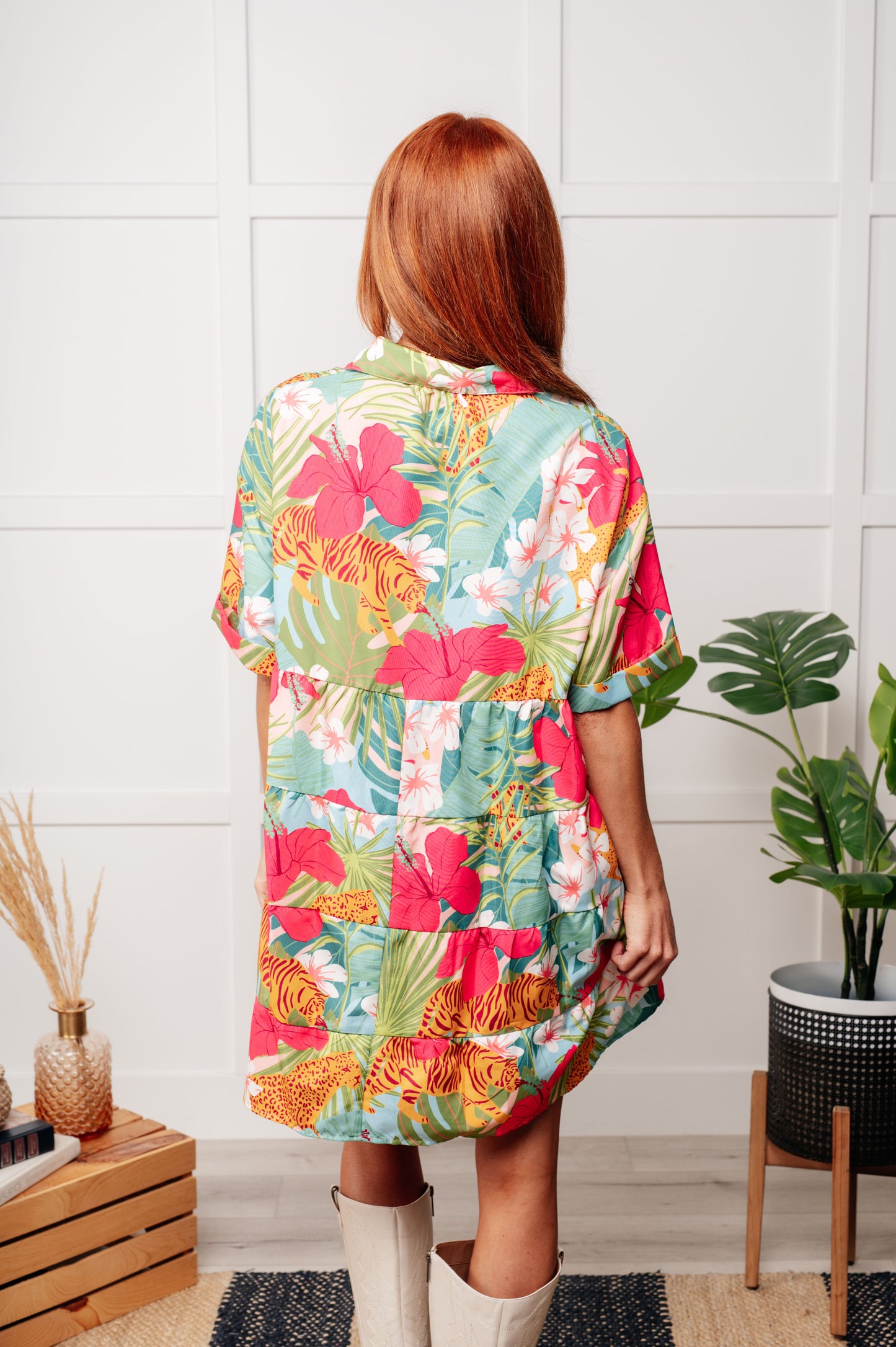 Mother Nature's Recipes Collared Dress in Green - Southern Divas Boutique
