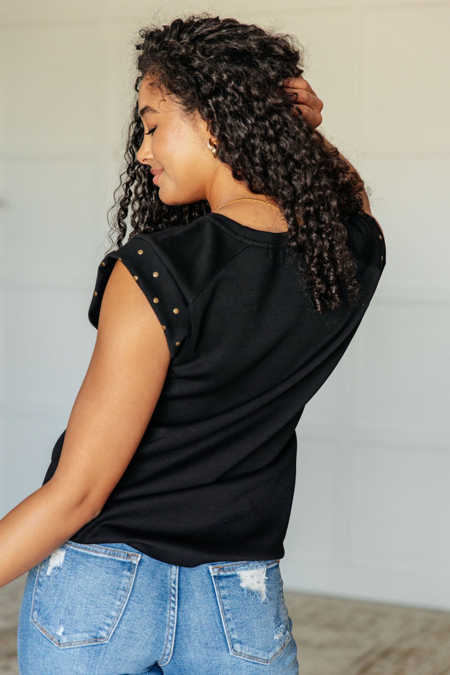 My Domain Studded Cap Sleeve Top - Southern Divas Boutique