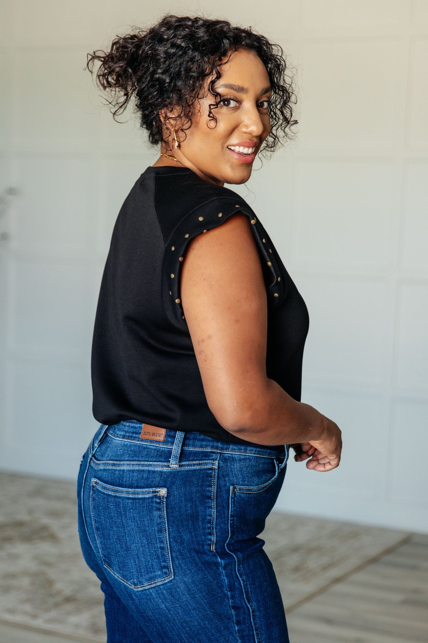 My Domain Studded Cap Sleeve Top - Southern Divas Boutique