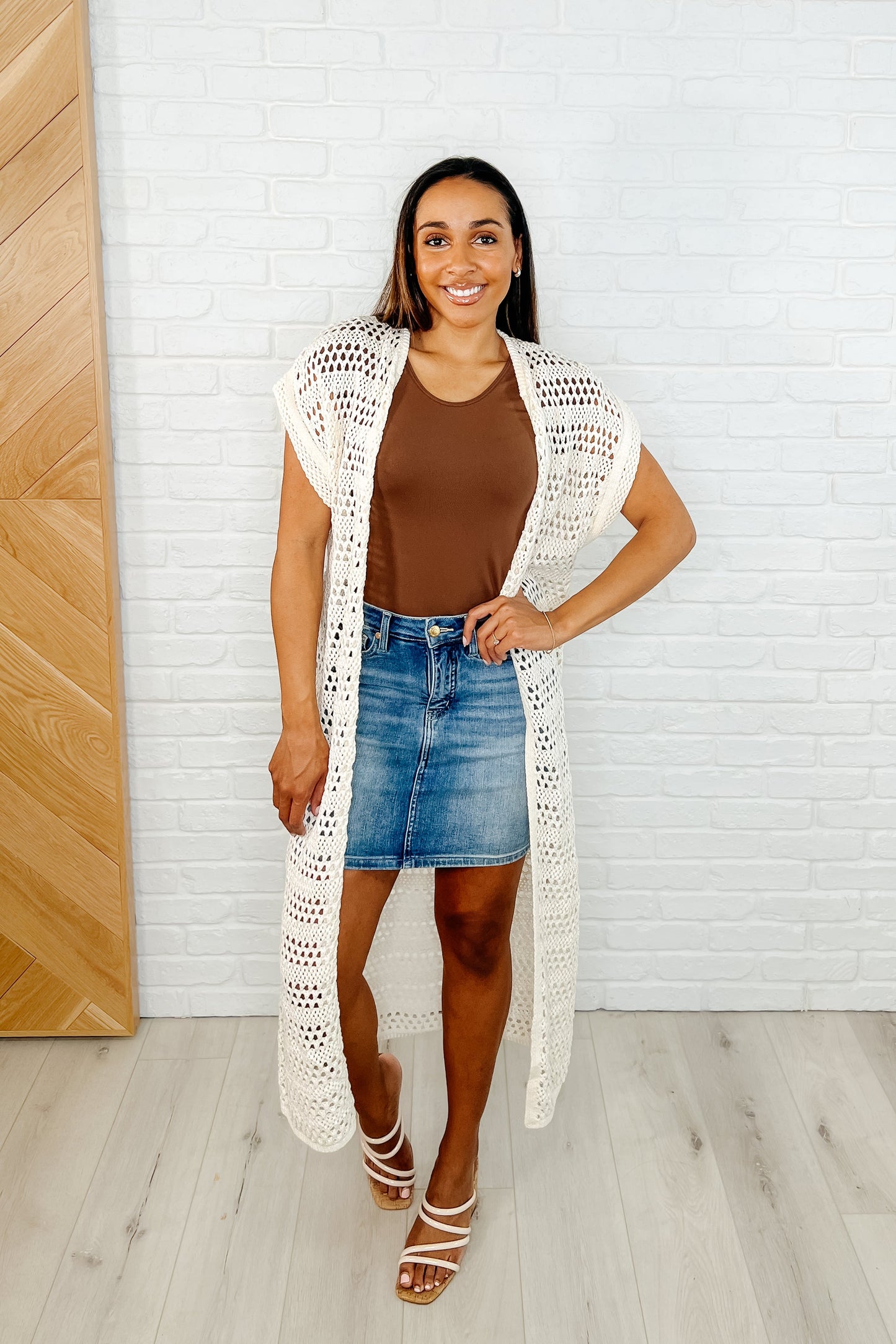 Need the Air Flow Open Front Cardigan in Ivory - Southern Divas Boutique