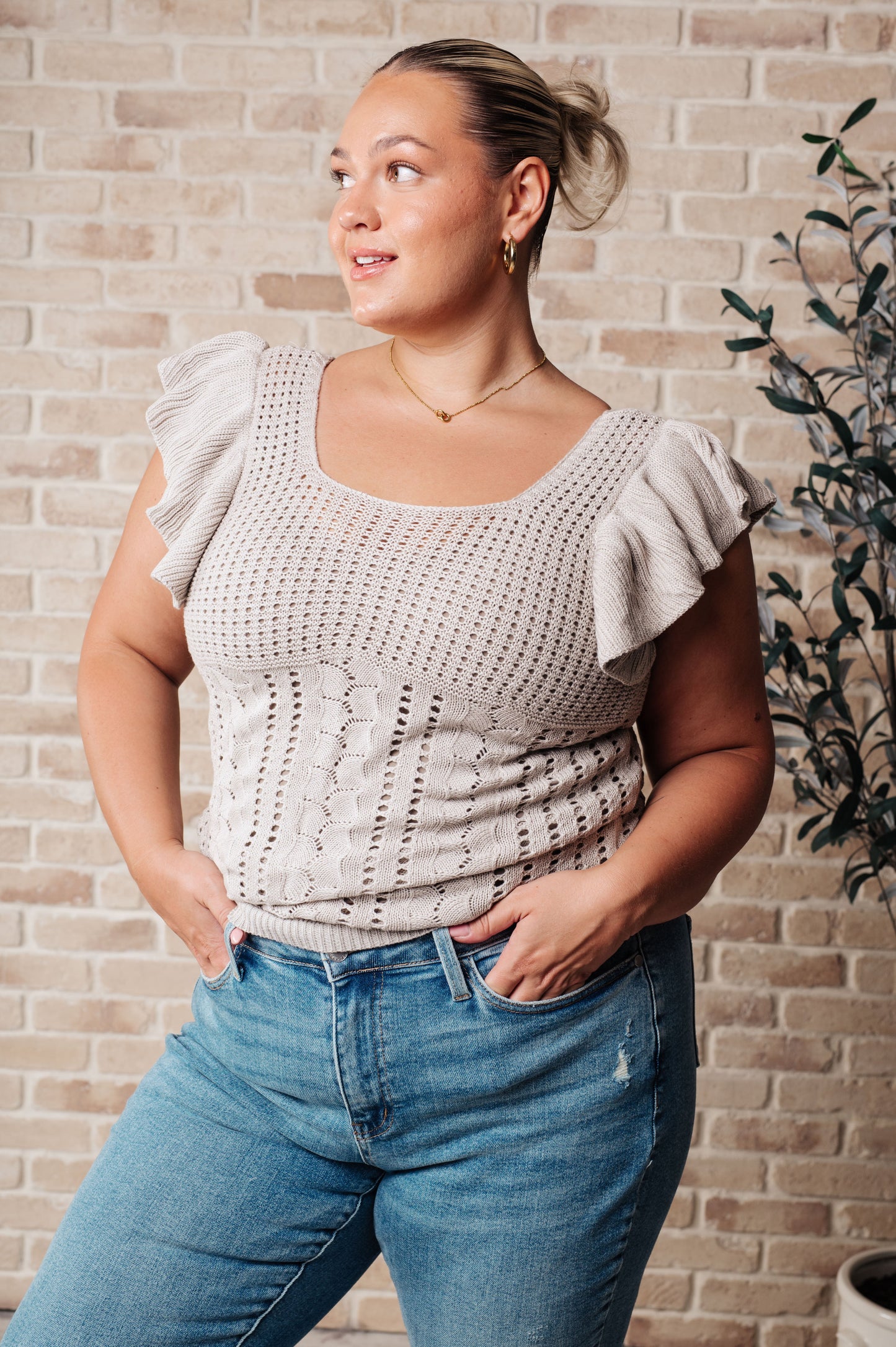 No One Knows Pointelle Knit Top - Southern Divas Boutique