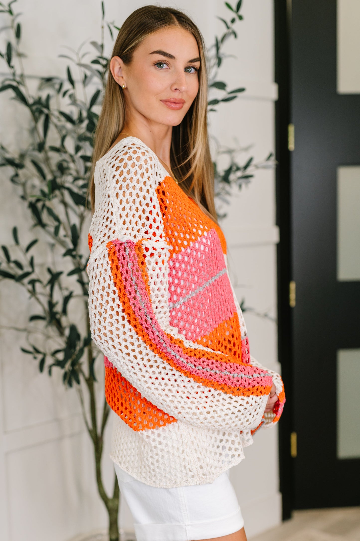 Off the Grid Net Color Block Layering Top - Southern Divas Boutique