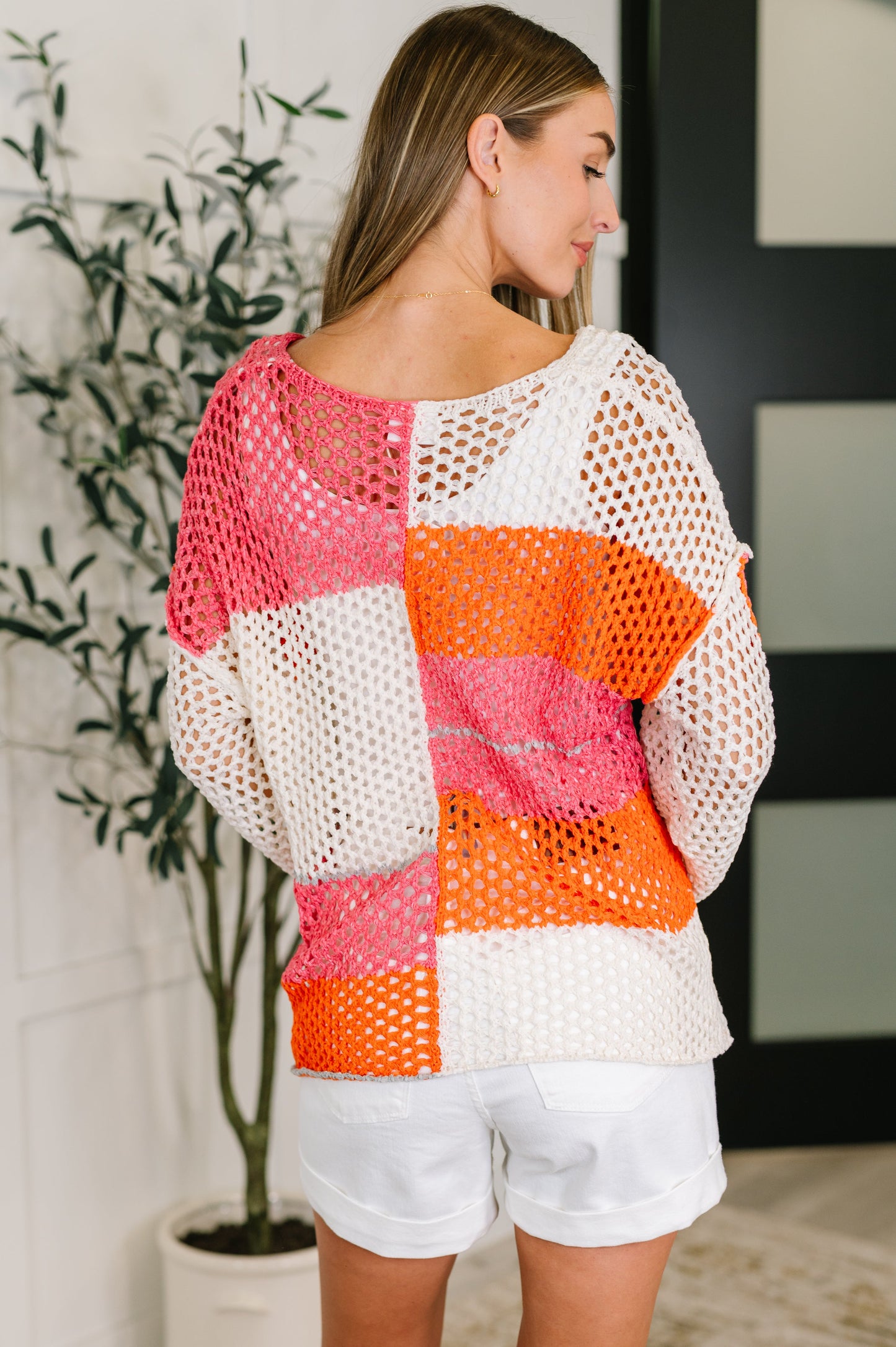 Off the Grid Net Color Block Layering Top - Southern Divas Boutique