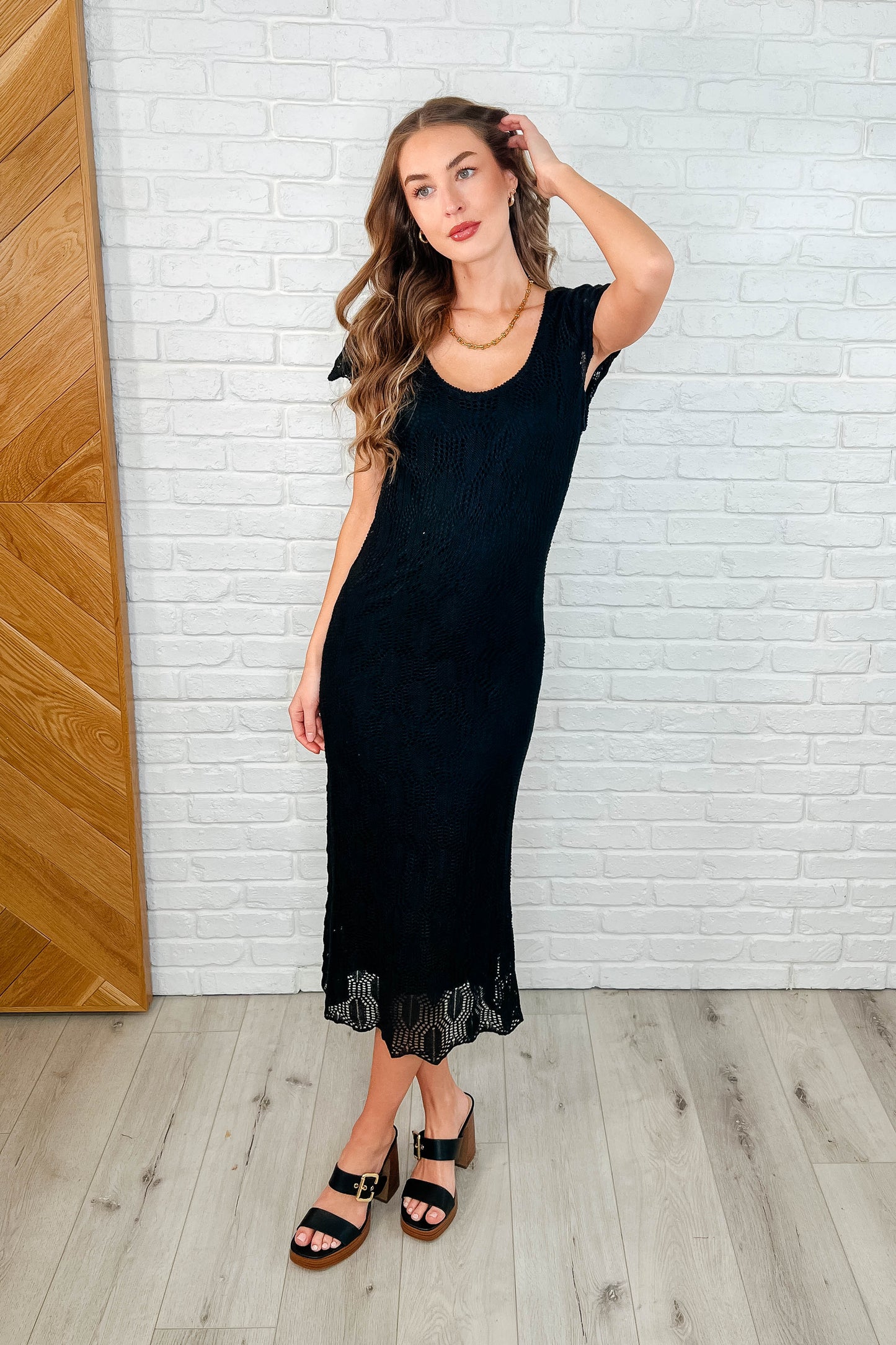 On the Town Lace Scoop Neck Dress in Black - Southern Divas Boutique
