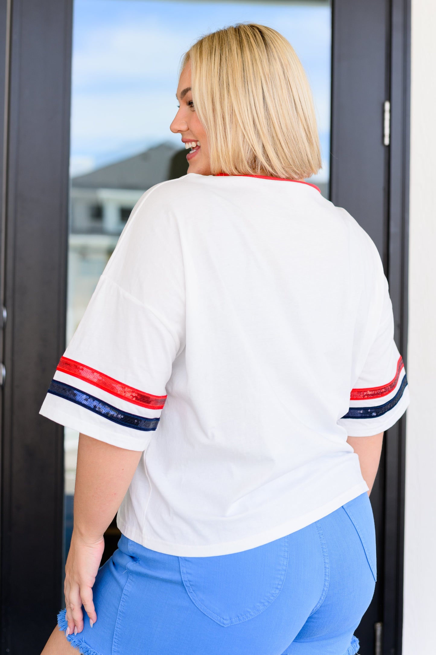 Party In The USA Drop Shoulder Top - Southern Divas Boutique