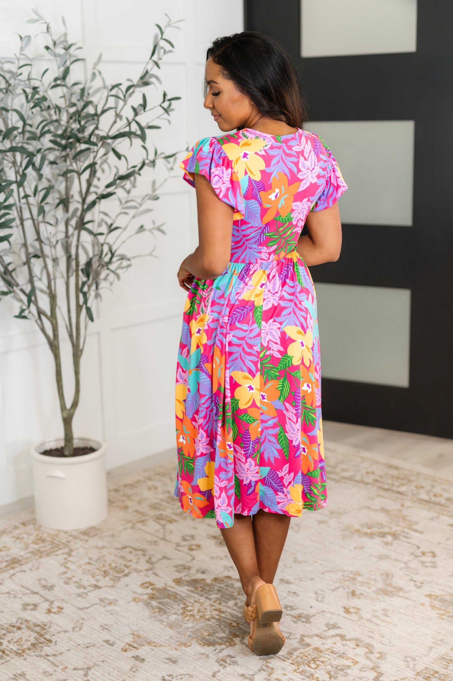 Pineapple Express Yourself Flutter Sleeve Dress - Southern Divas Boutique