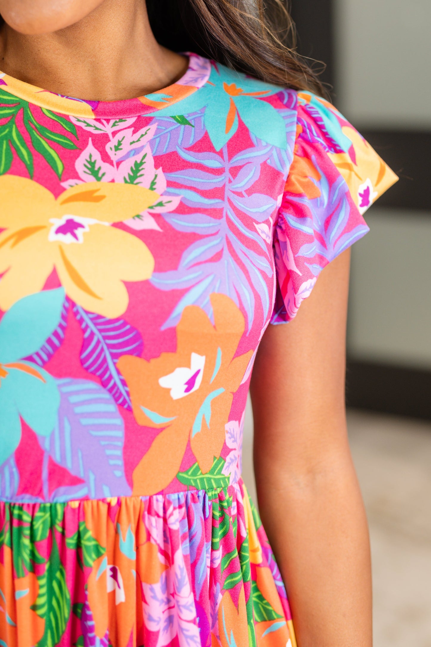 Pineapple Express Yourself Flutter Sleeve Dress - Southern Divas Boutique