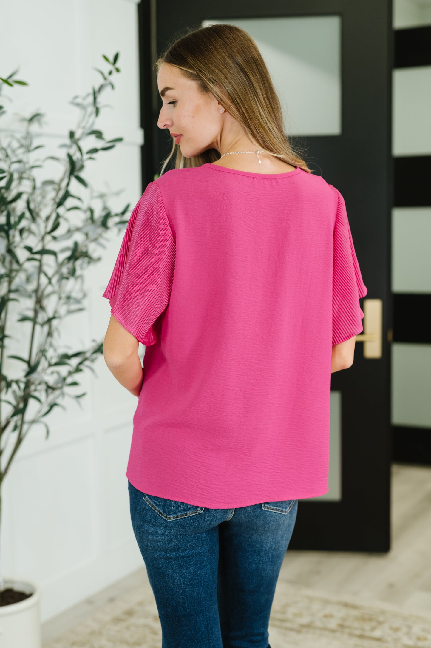 Pink and Perfect Ruffle Sleeve Top - Southern Divas Boutique