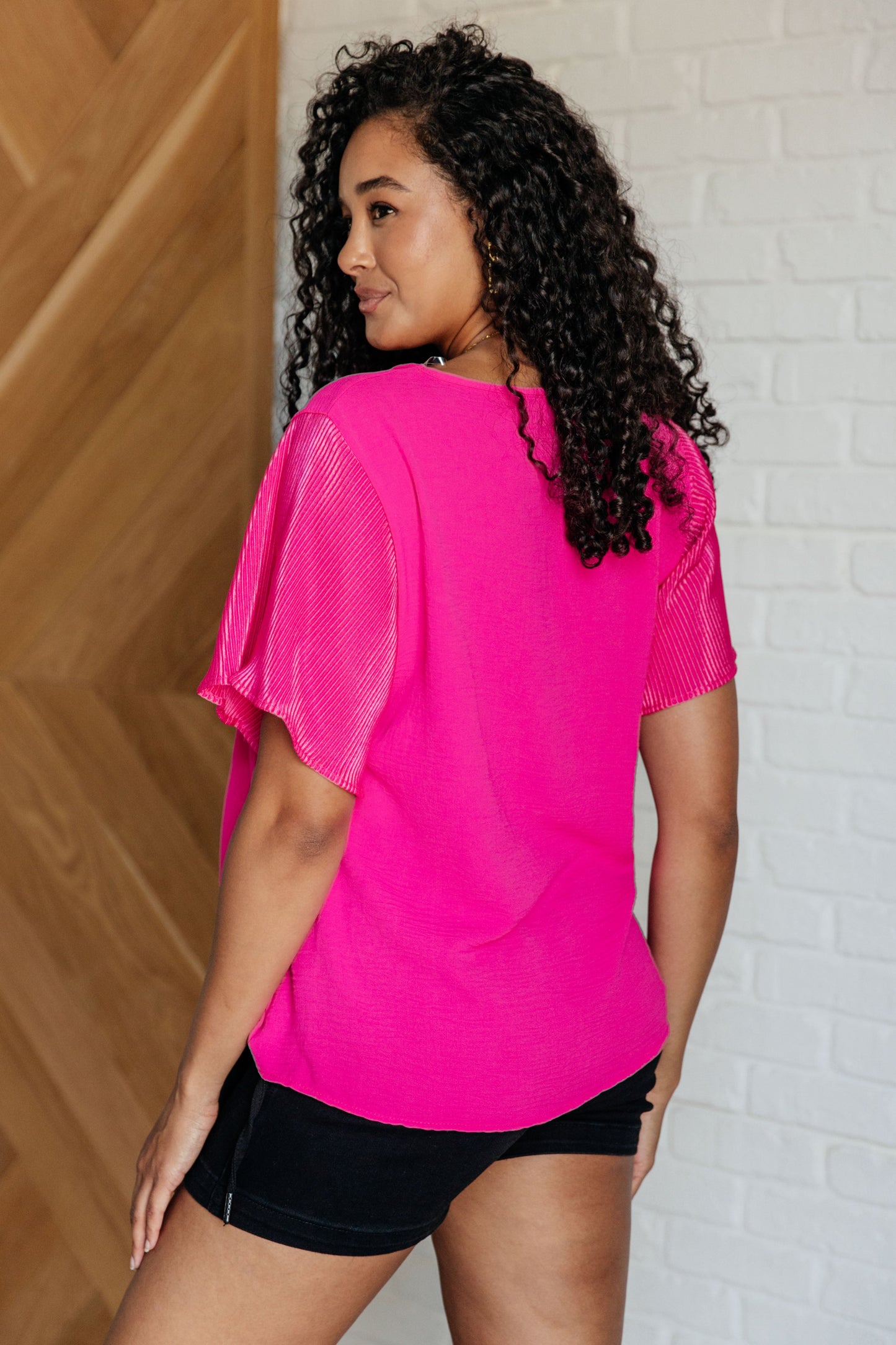 Pink and Perfect Ruffle Sleeve Top - Southern Divas Boutique